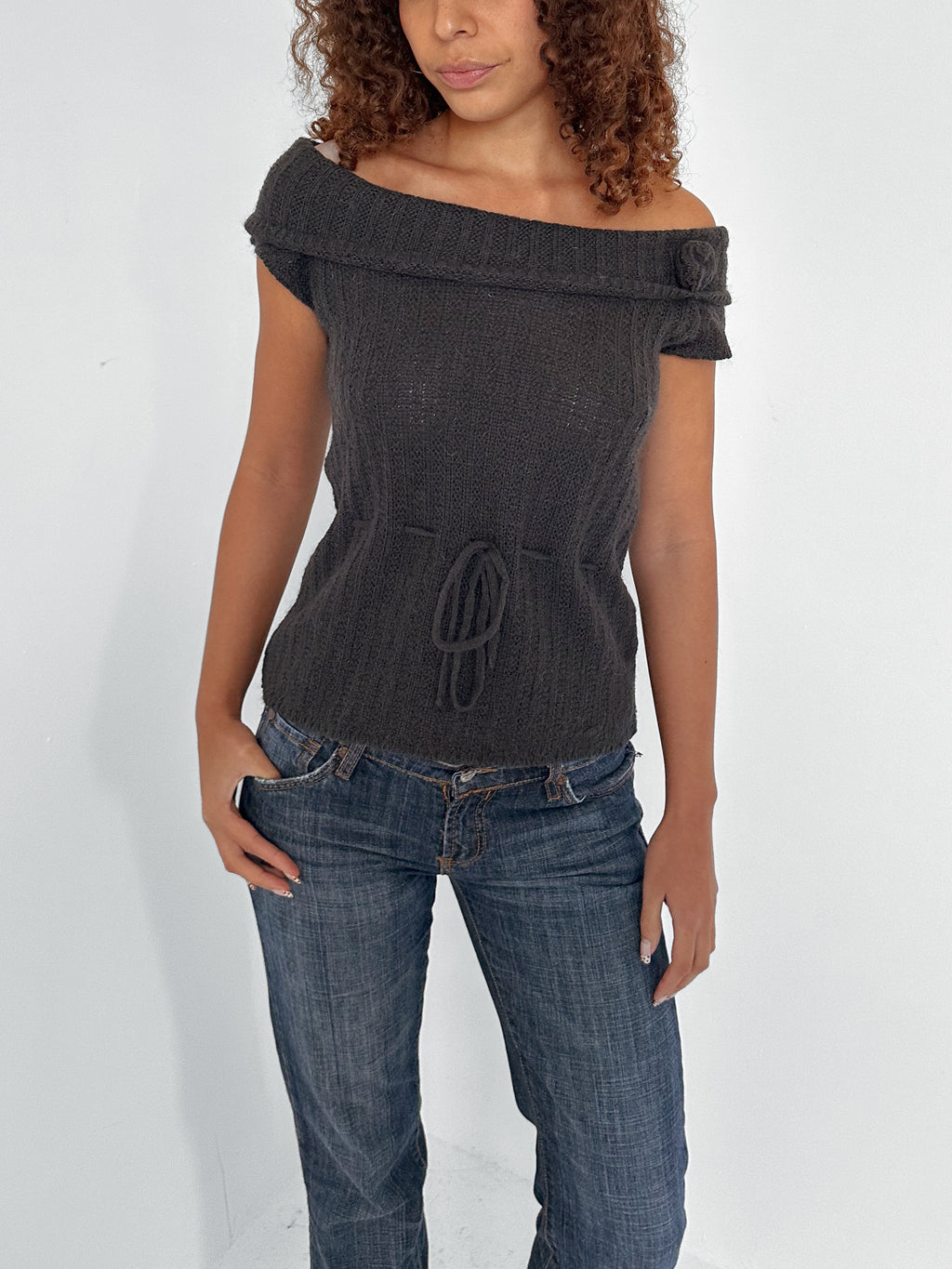 off shoulder knit — size s