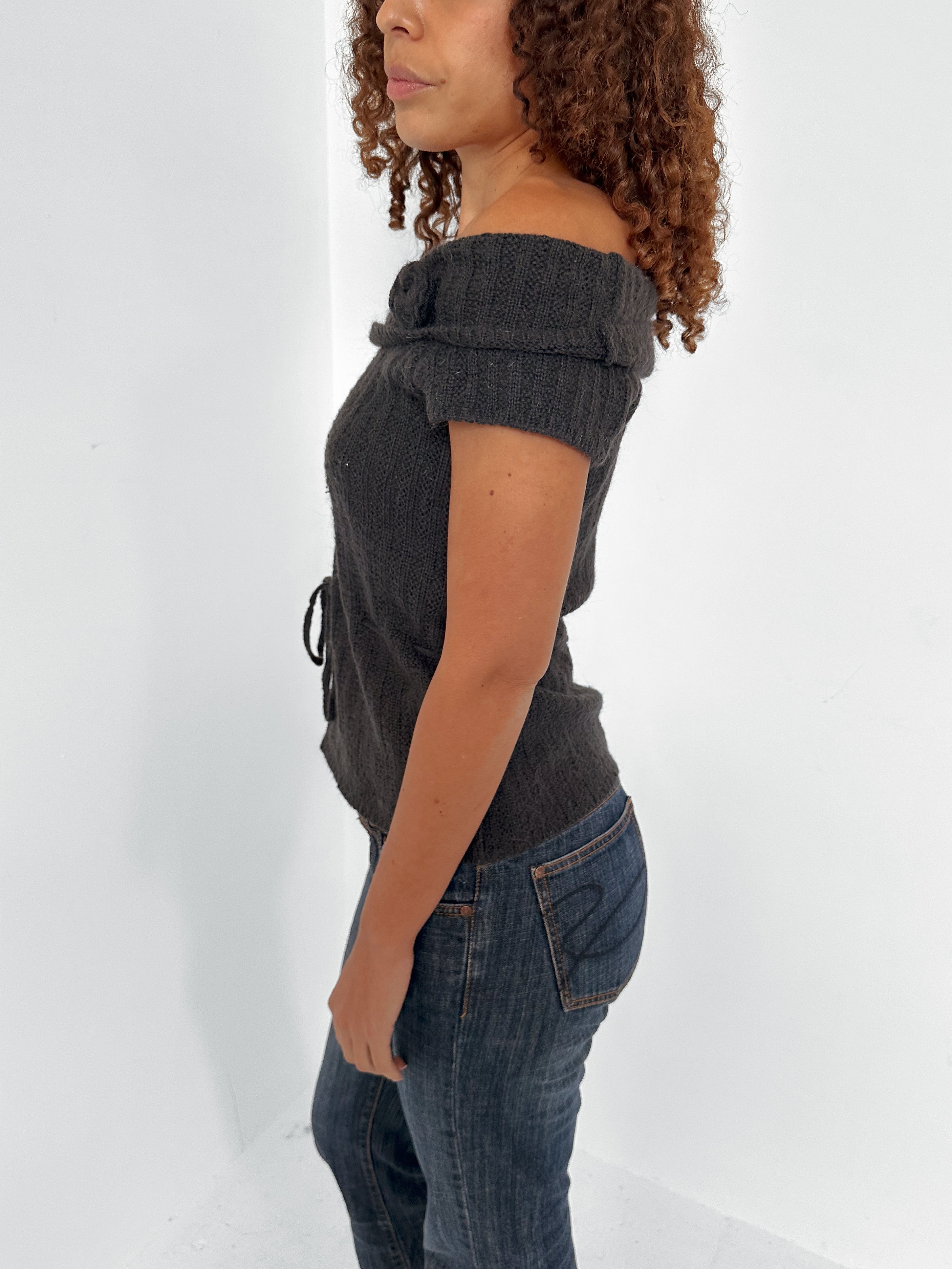 off shoulder knit — size s