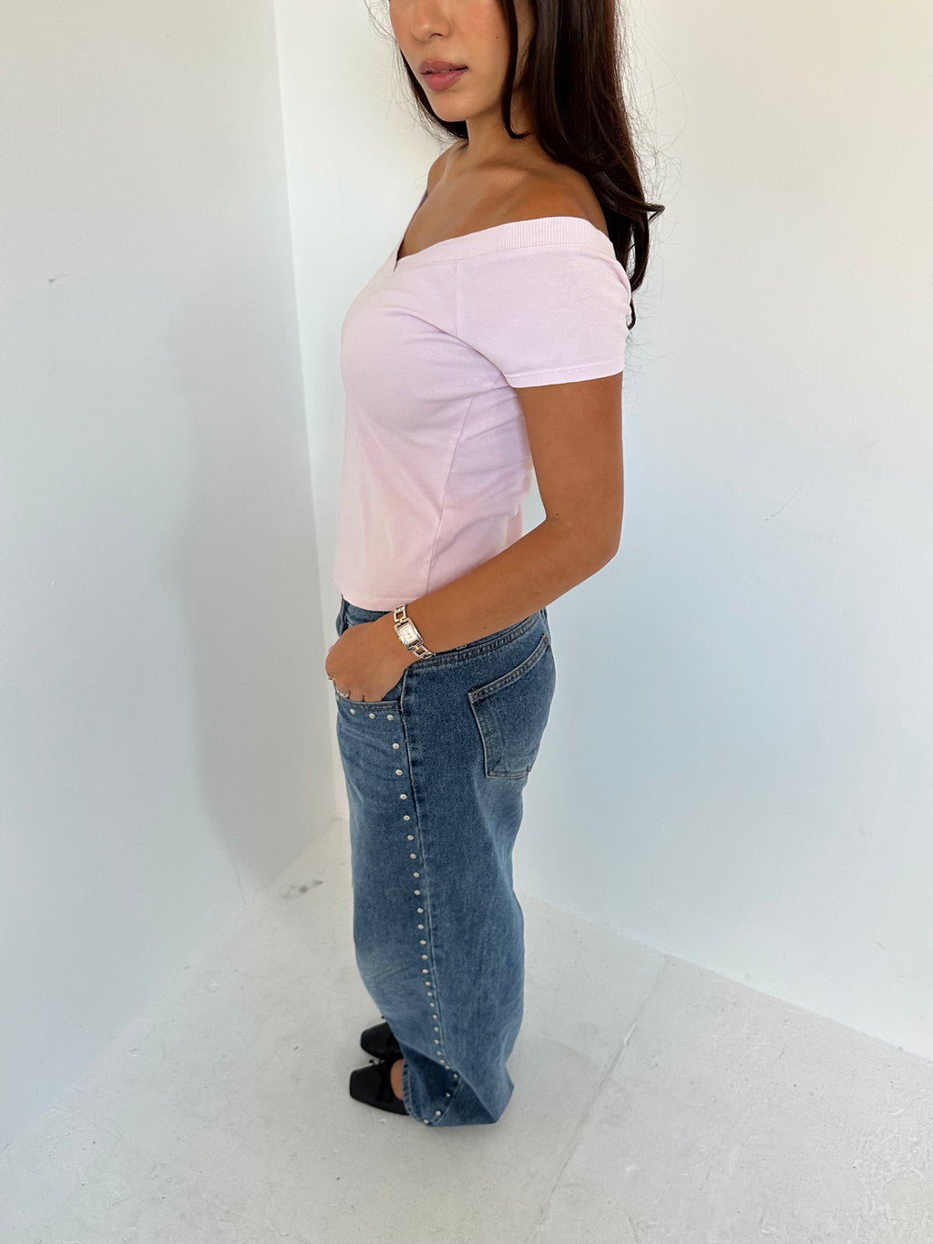 off shoulder top — size xs/s