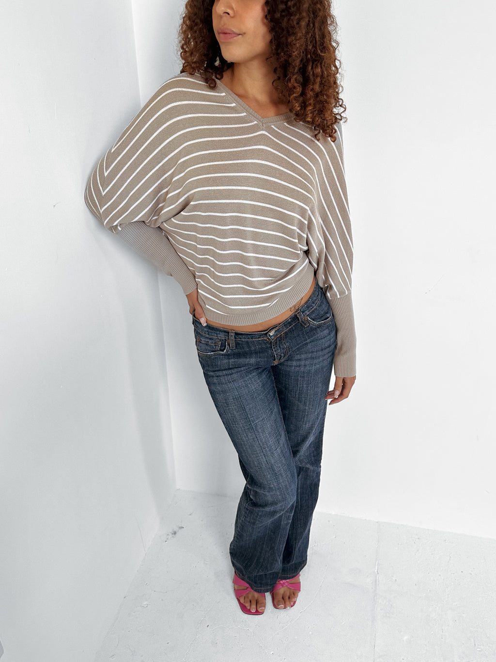 slouchy stripe knit — size s
