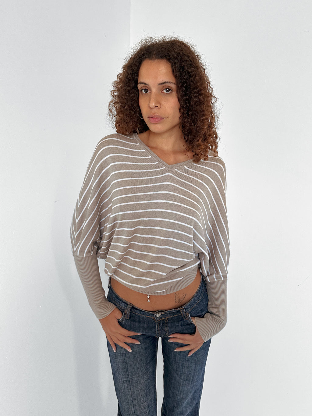 slouchy stripe knit — size s