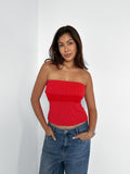 polka dot tube top — size xs