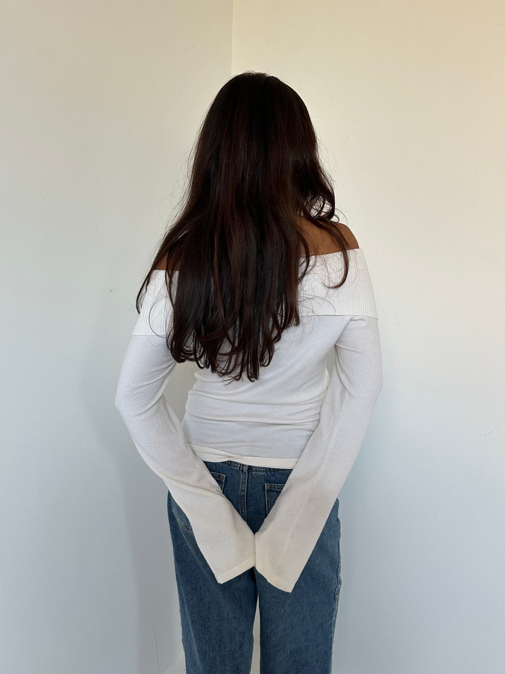 off shoulder knit — size s/m