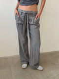 low rise pinstripe trousers / size xs