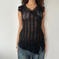 ASYMMETRIC LACE TOP ◦ SIZE S