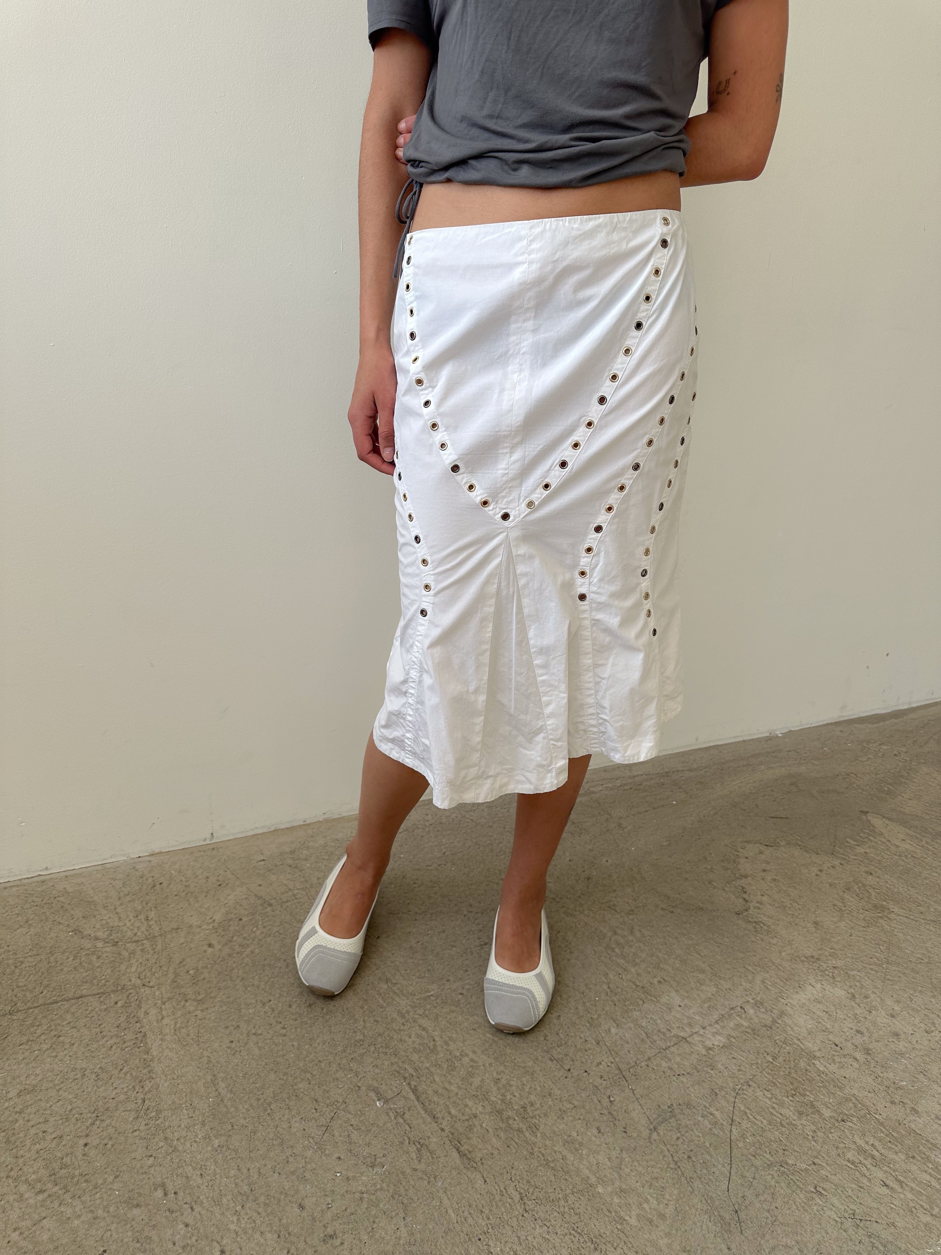 versace eyelet stud skirt / size m