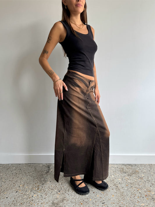 Brown Denim Skirt - Size XS/S