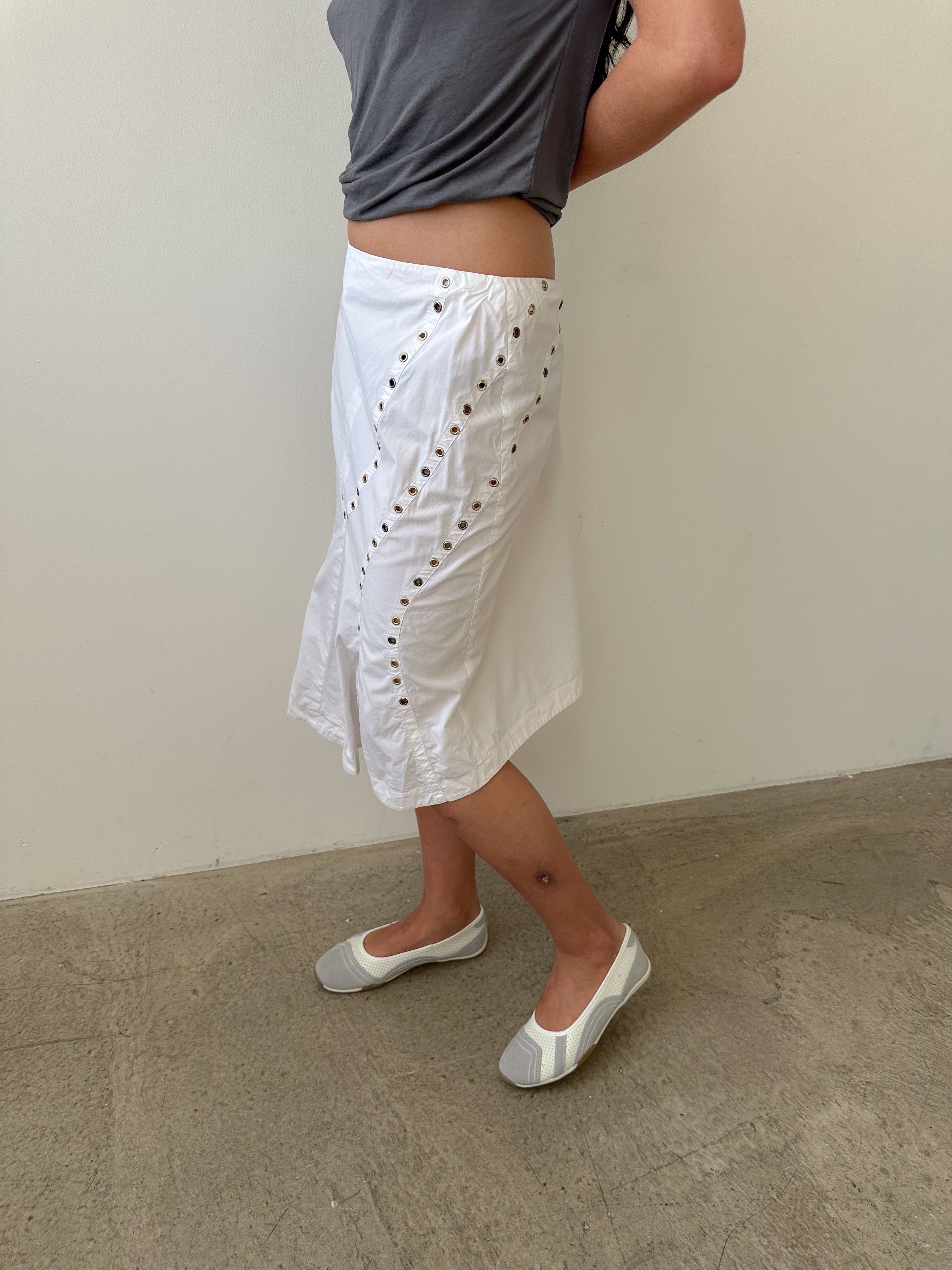 versace eyelet stud skirt / size m