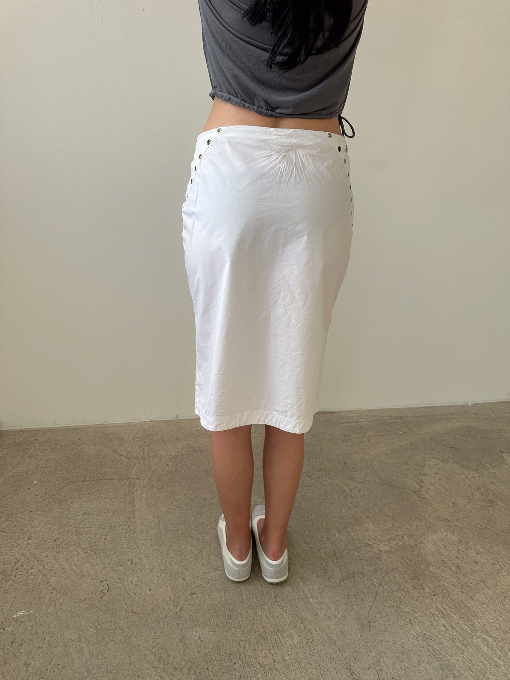 versace eyelet stud skirt / size m