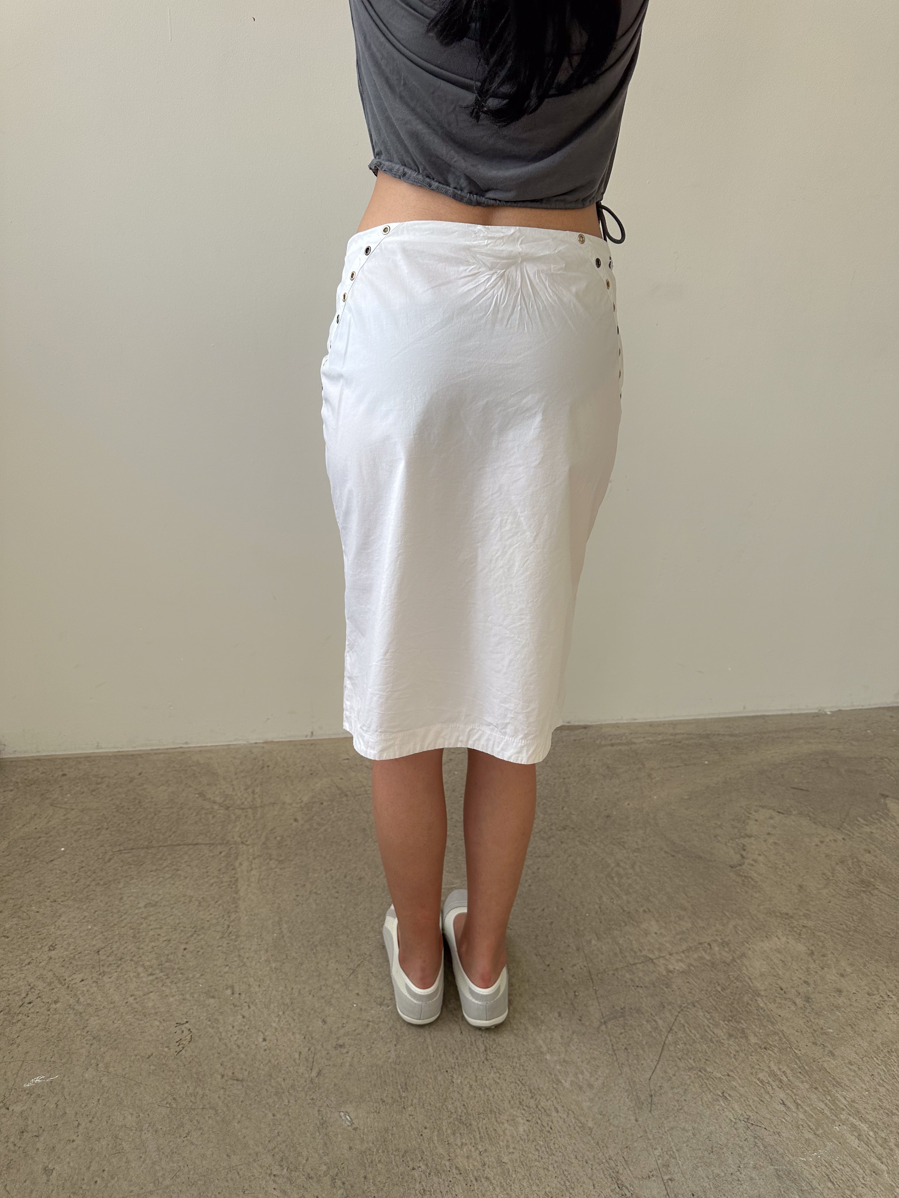 versace eyelet stud skirt / size m
