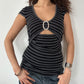 STRIPED KNIT TOP ◦ SIZE M