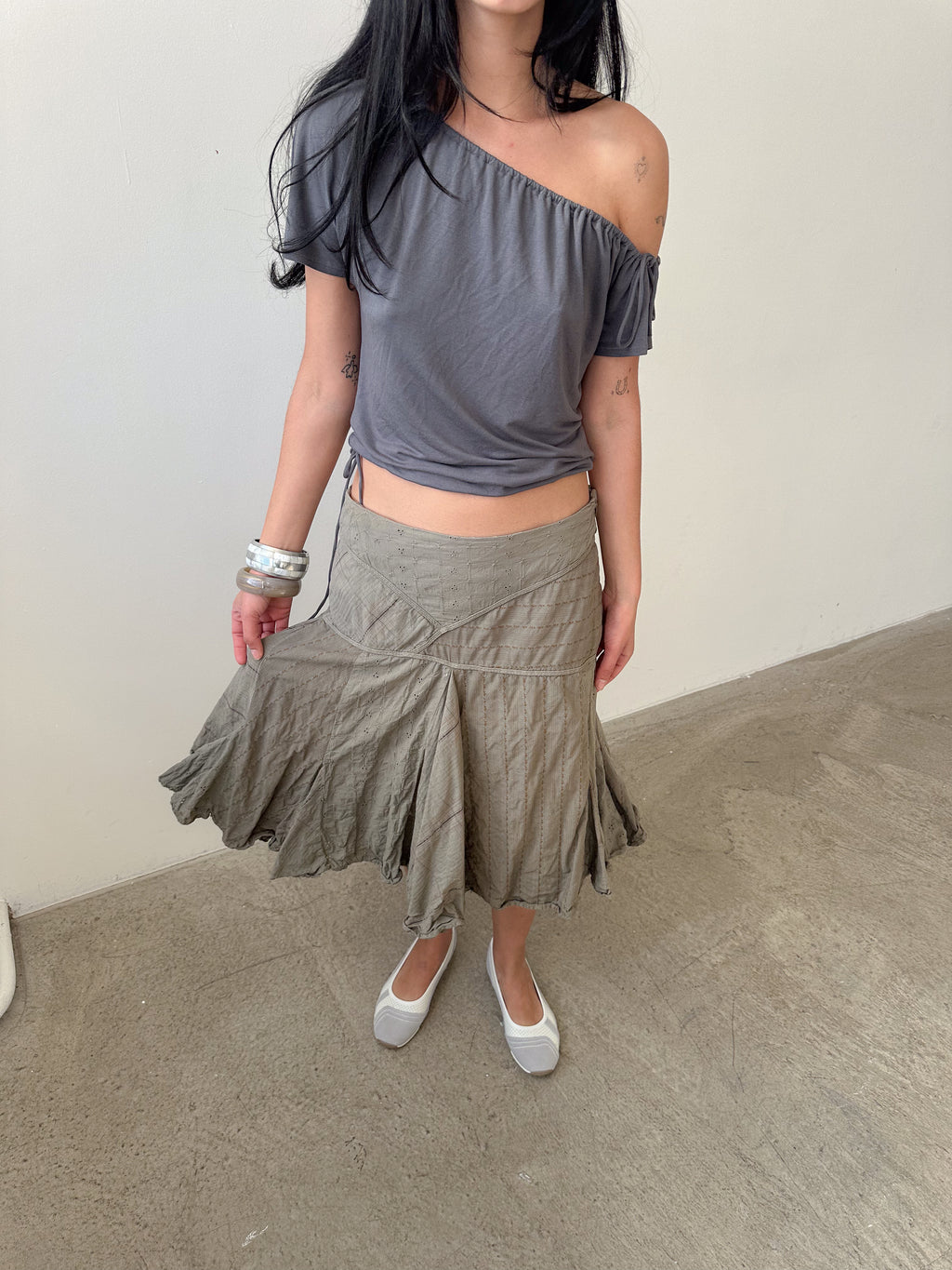 low rise boho skirt / size s-m