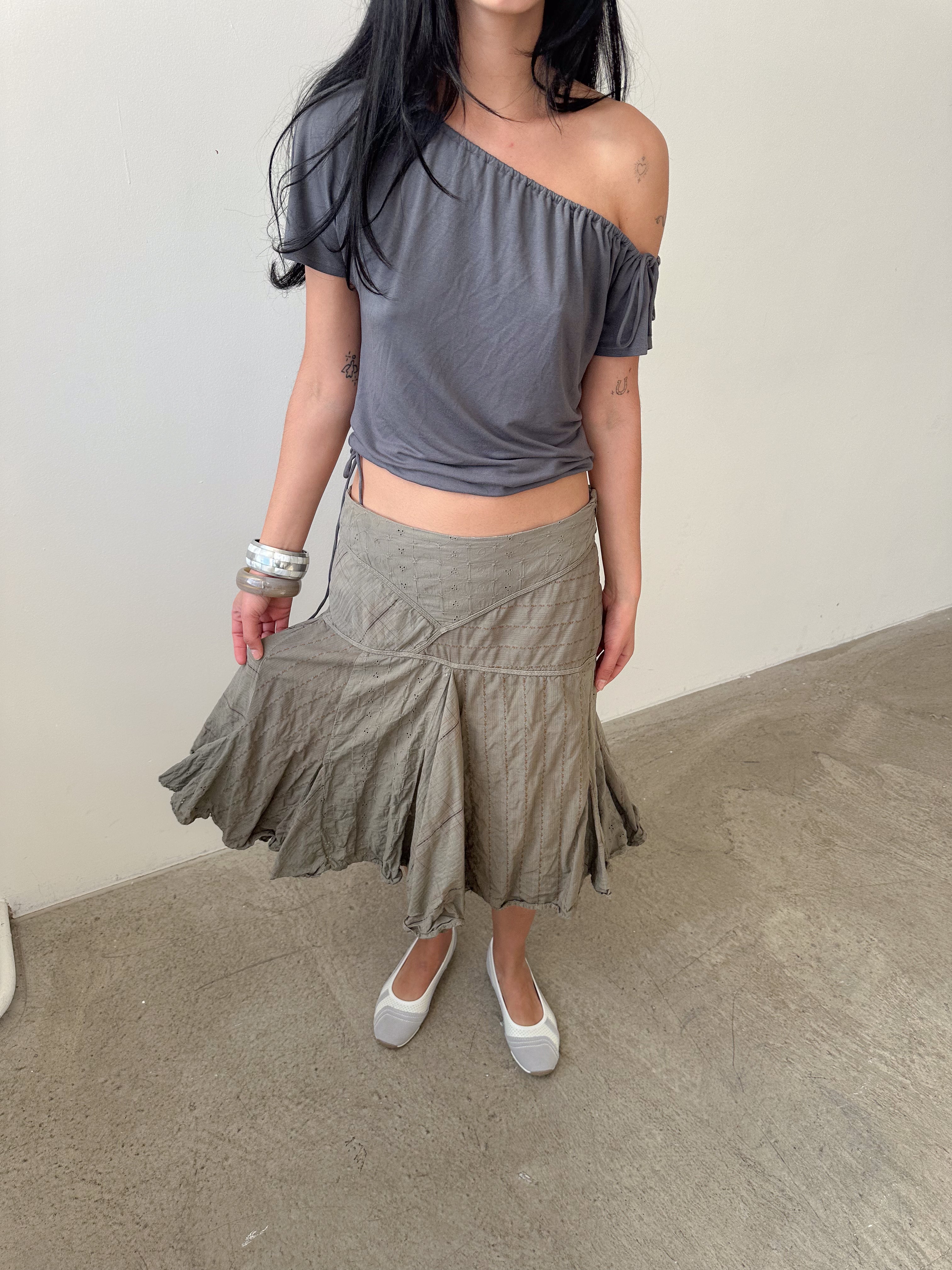 low rise boho skirt / size s-m