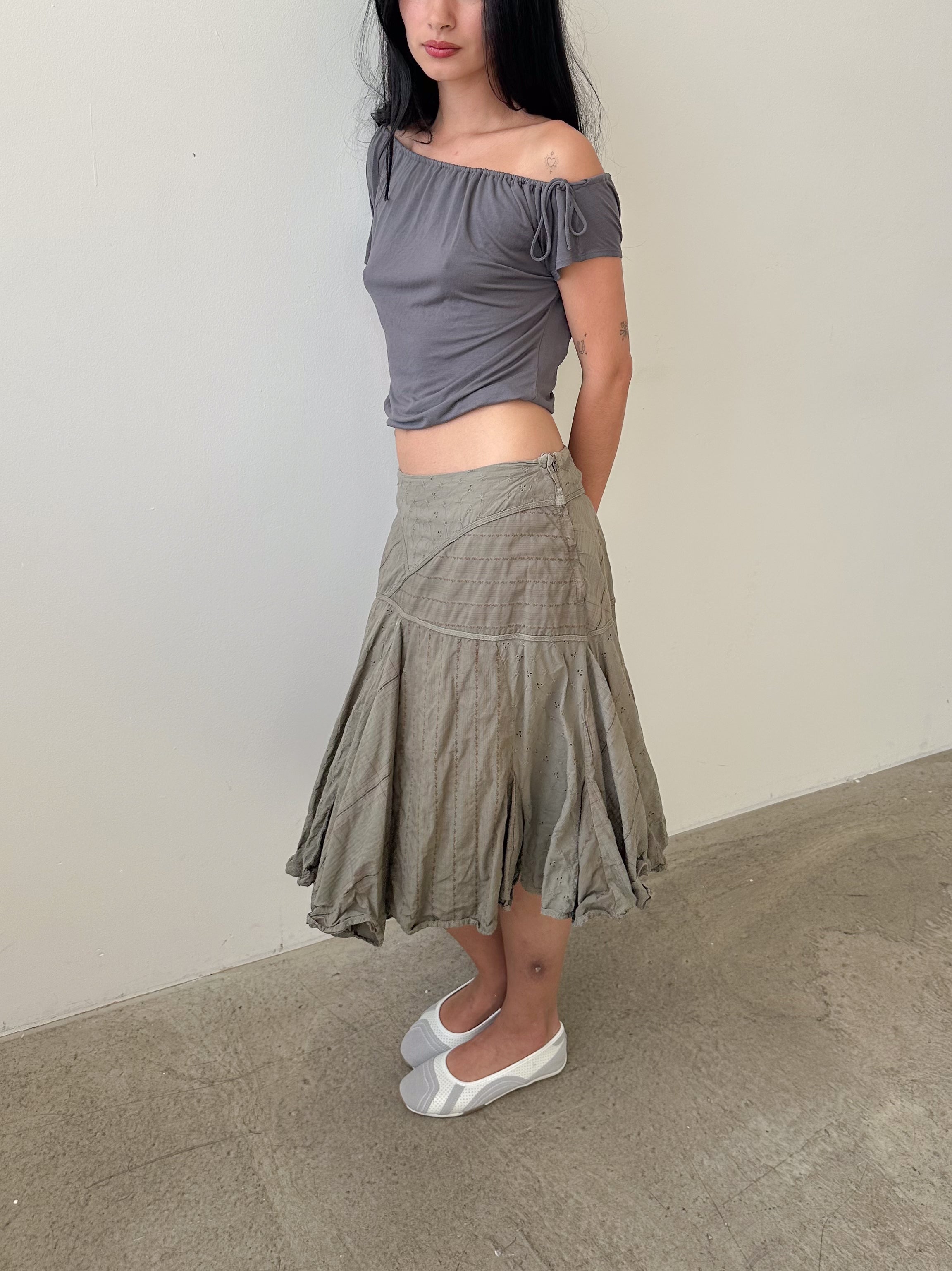 low rise boho skirt / size s-m
