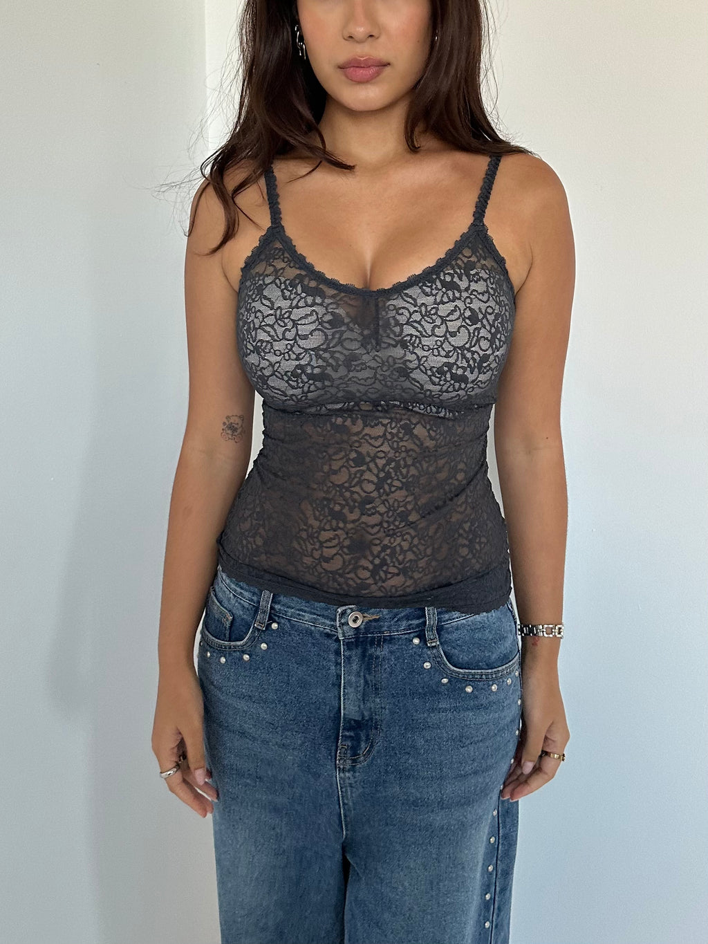 lace cami top — size xs/s