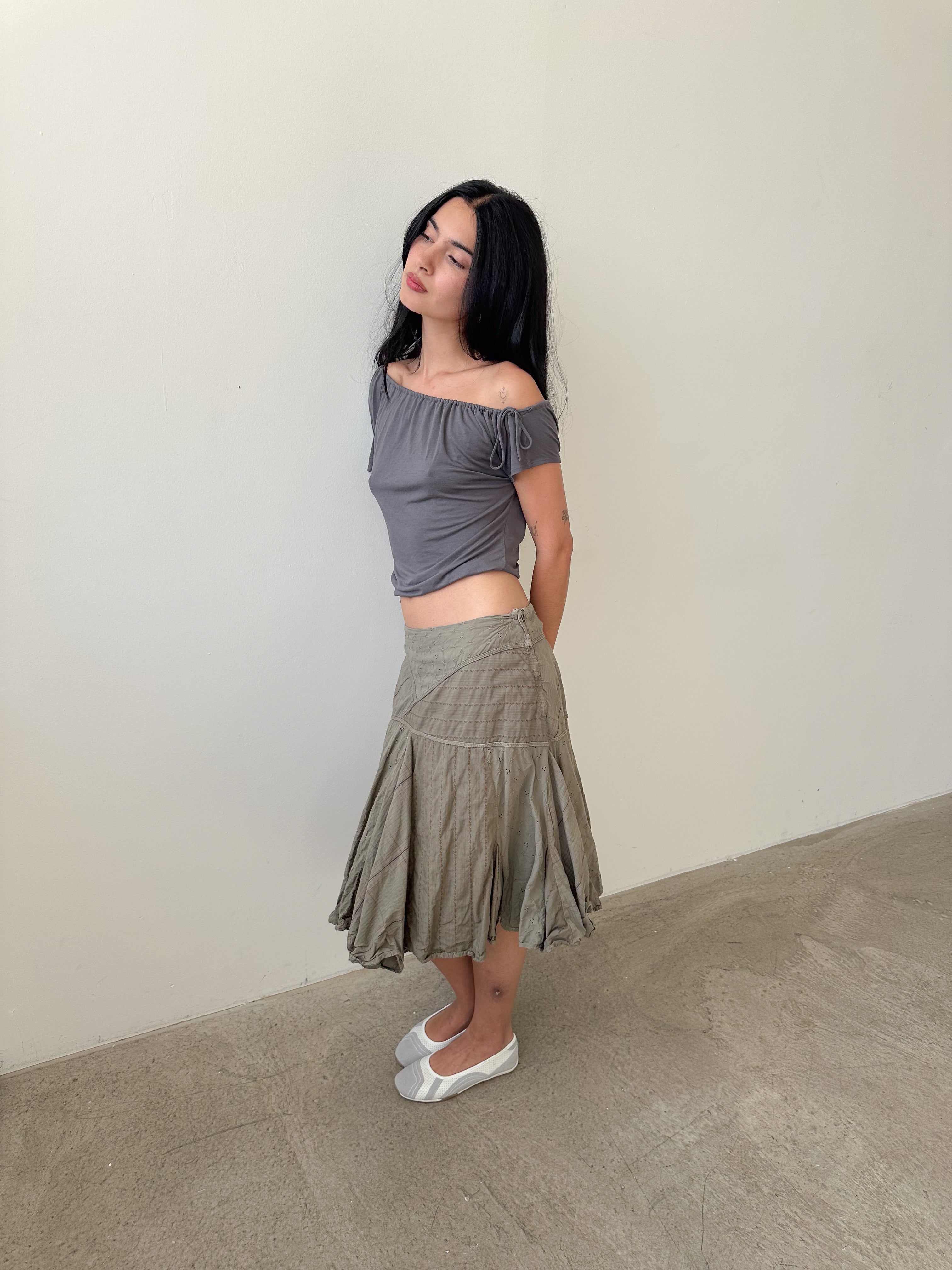 low rise boho skirt / size s-m