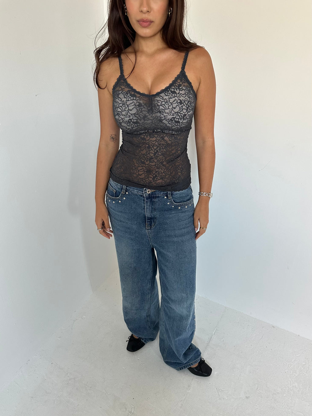 lace cami top — size xs/s
