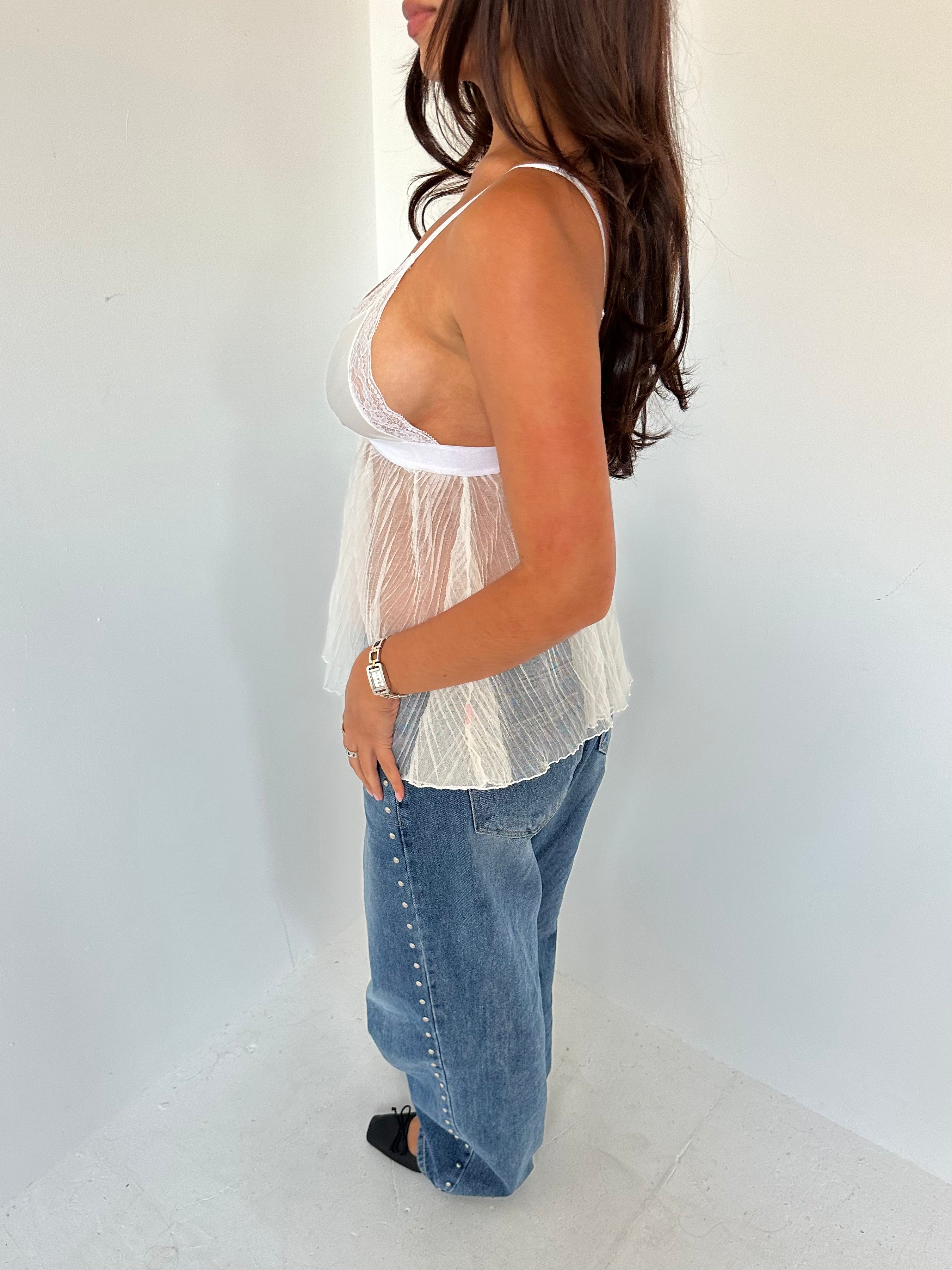 babydoll cami top — size s