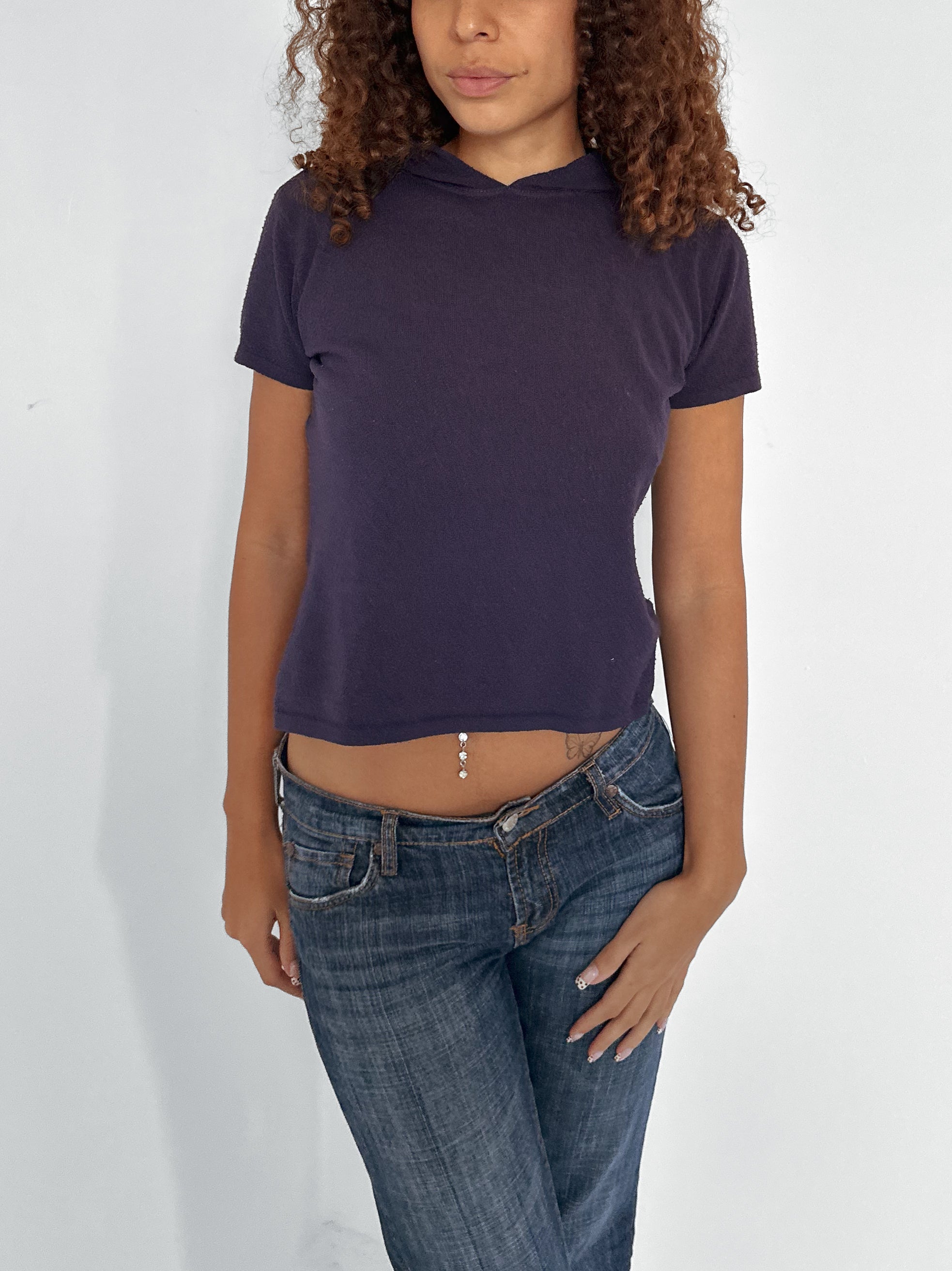 hooded knit top — size s