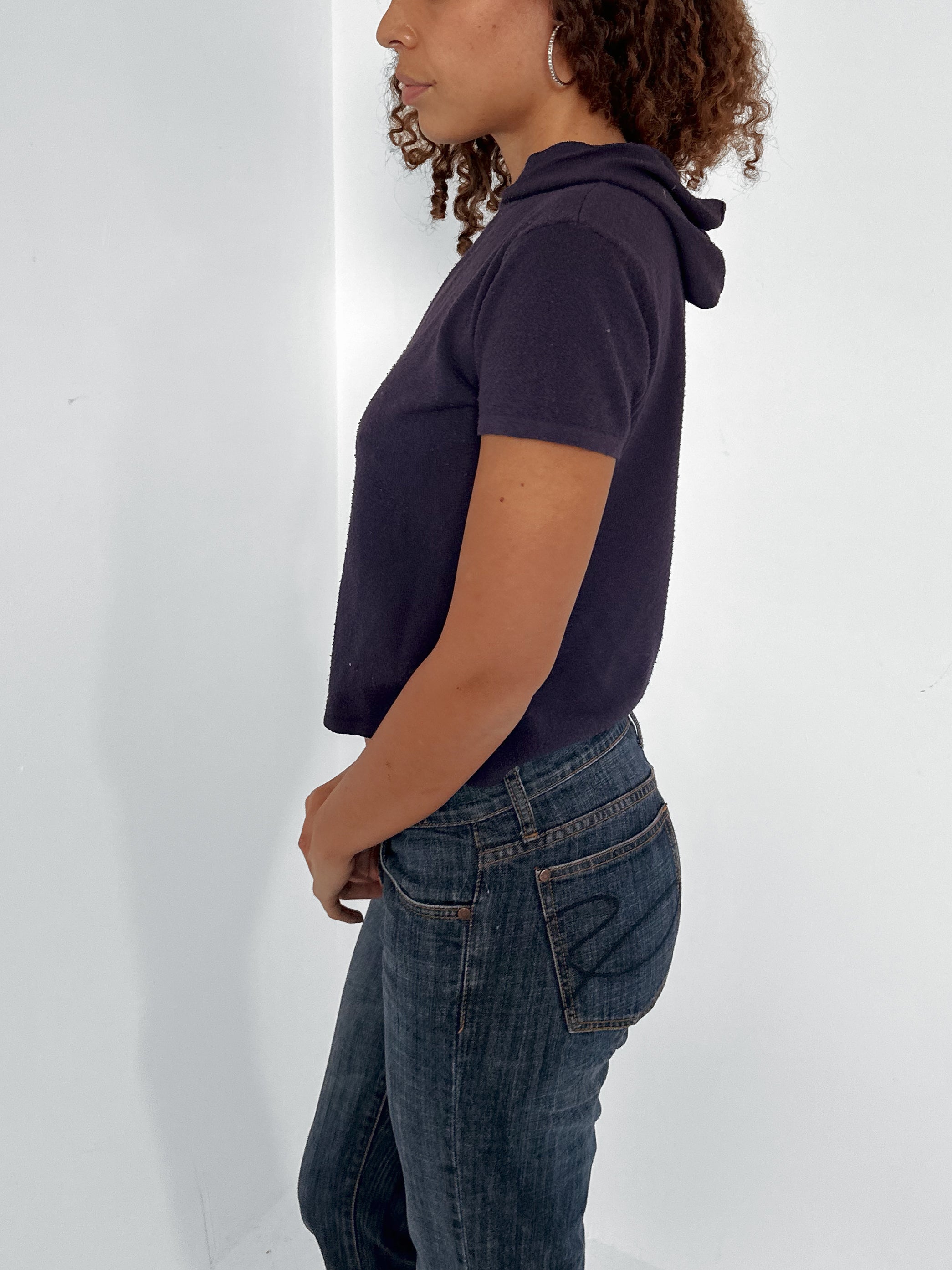 hooded knit top — size s