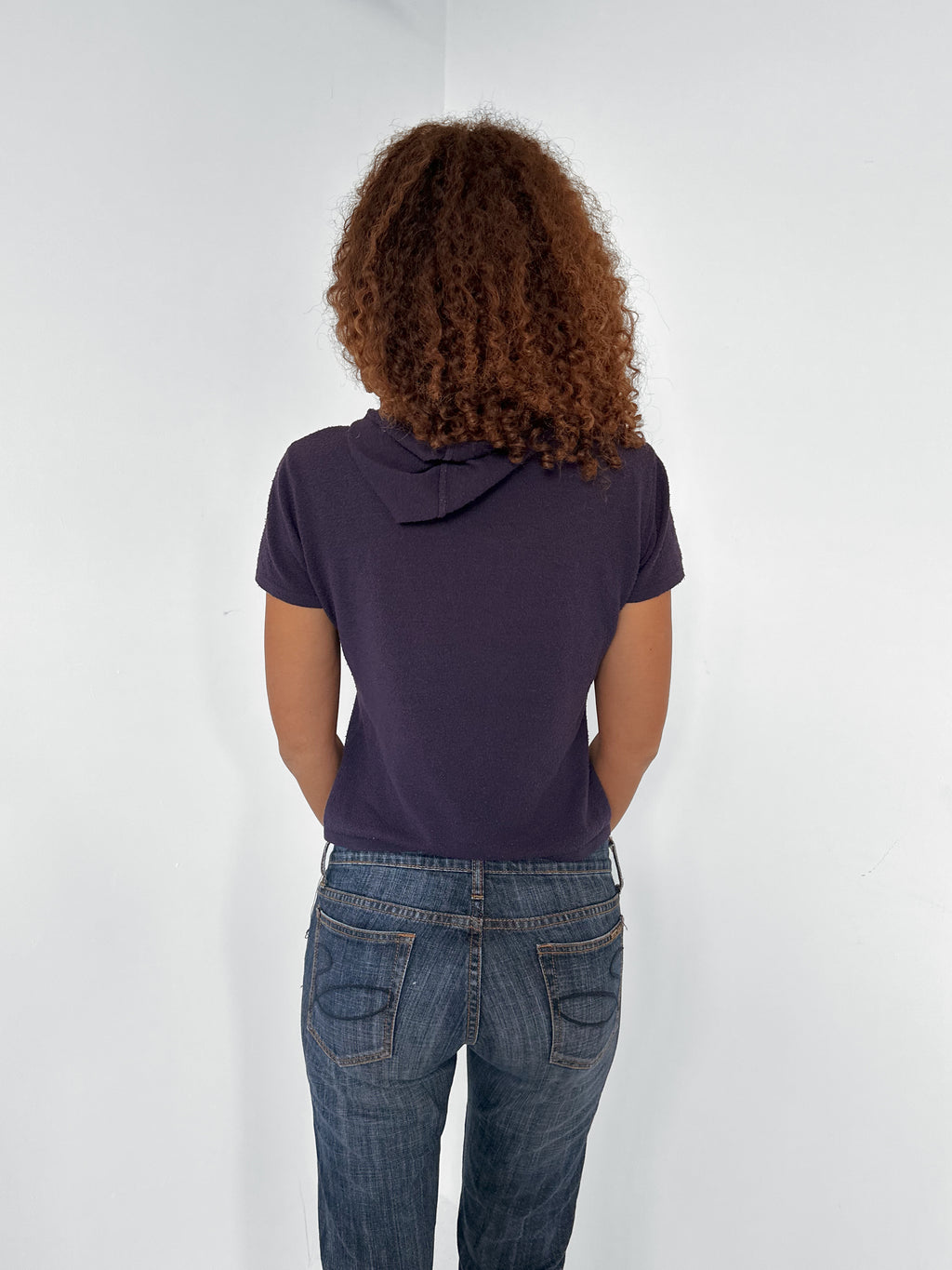 hooded knit top — size s