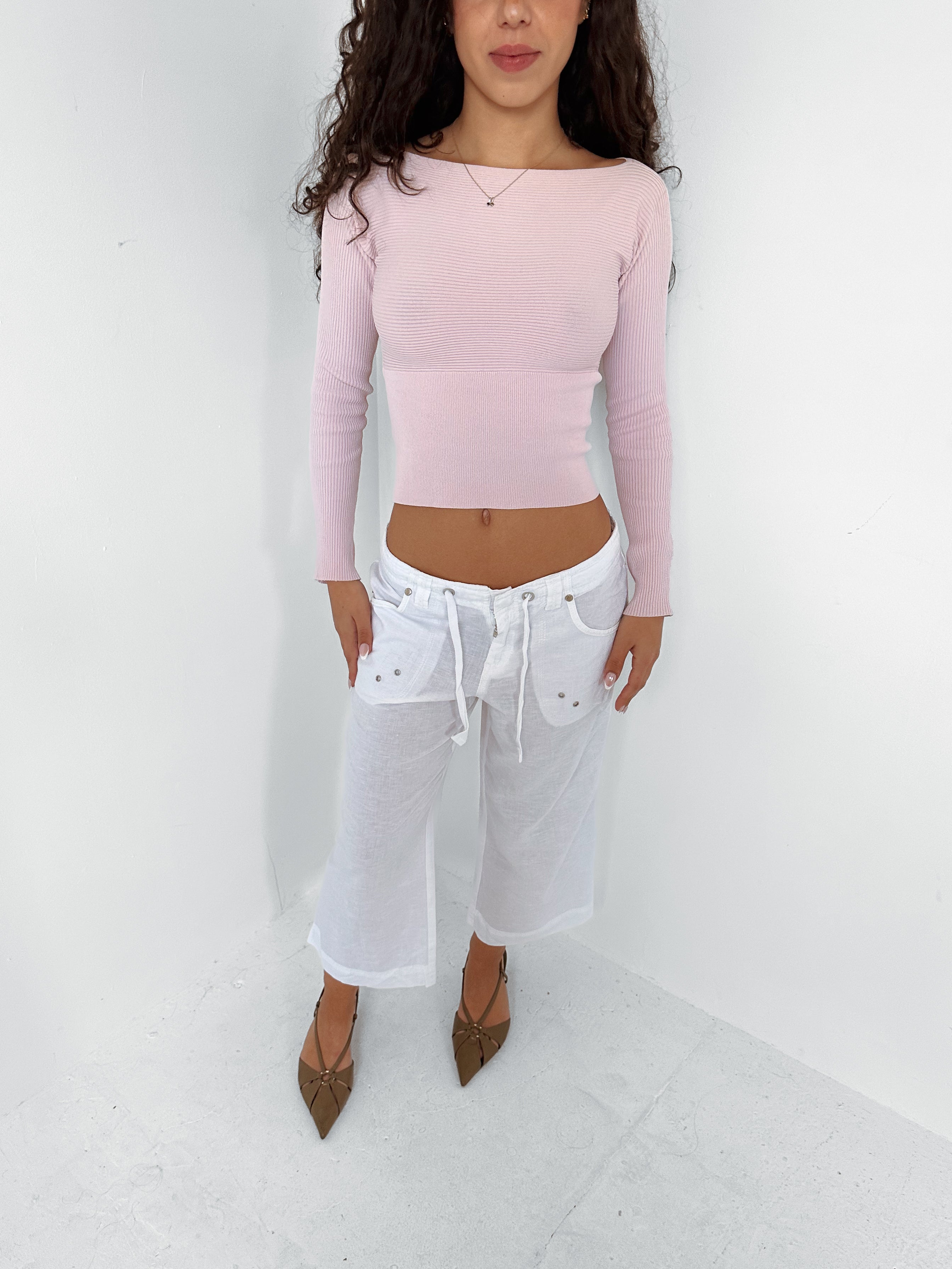 wide leg capris — size s