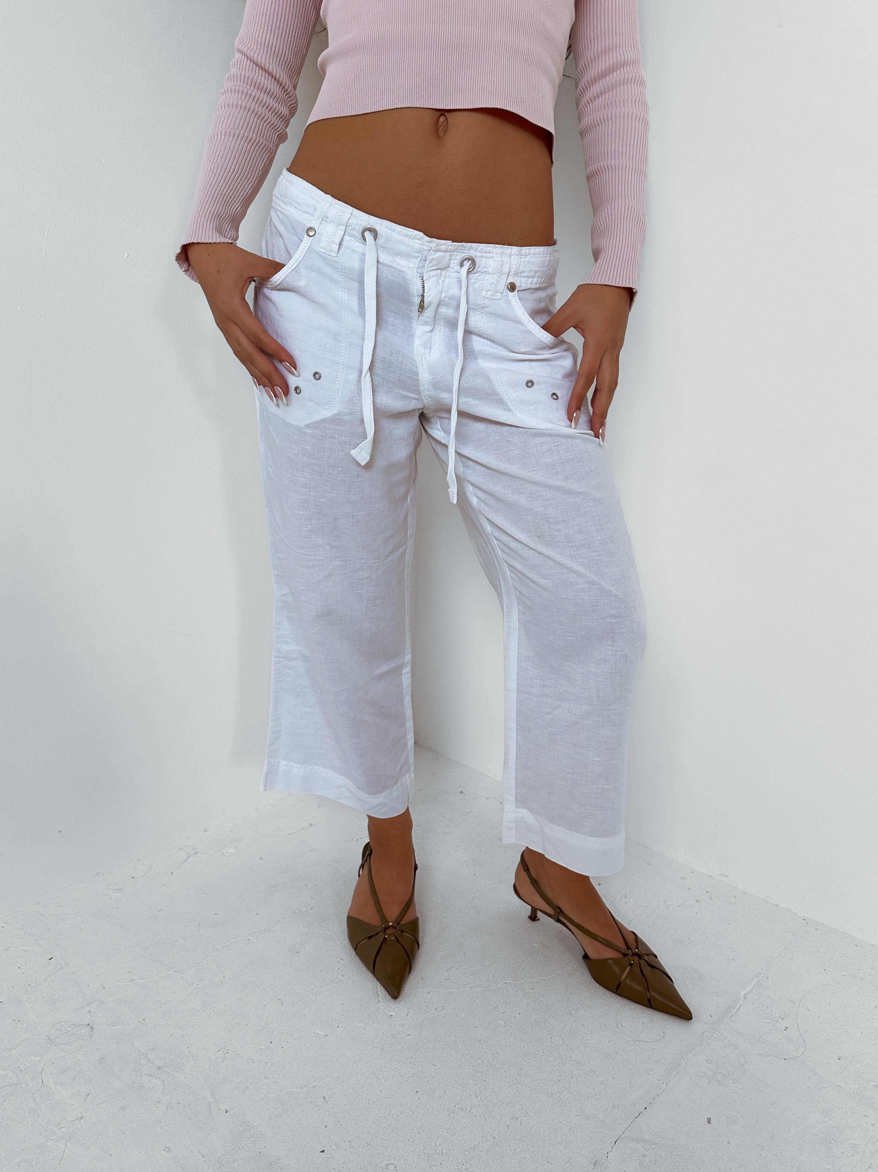 wide leg capris — size s