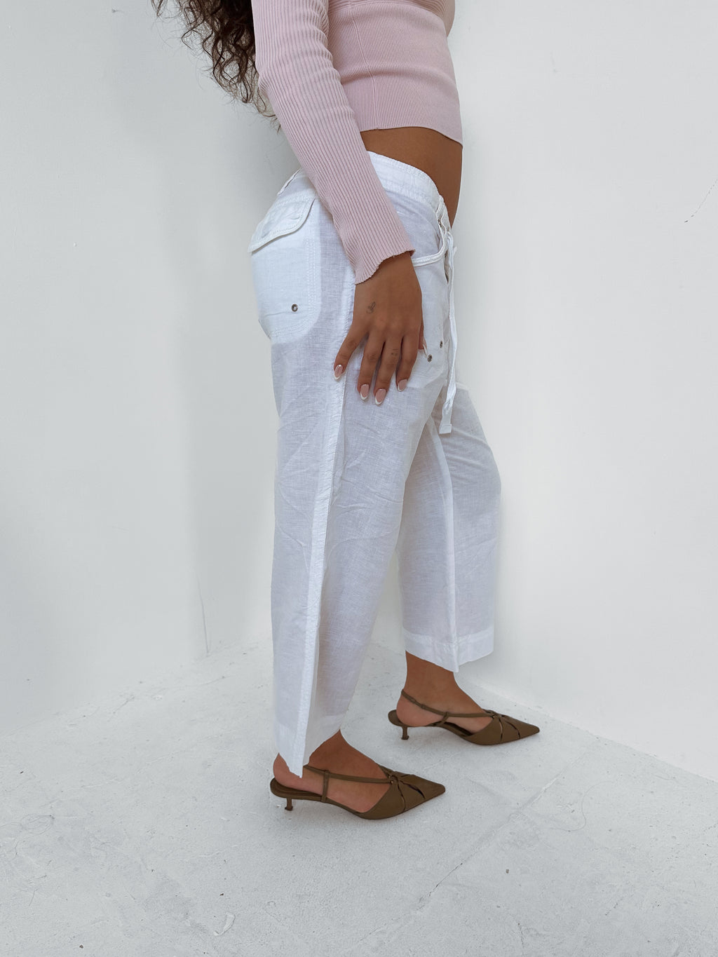 wide leg capris — size s