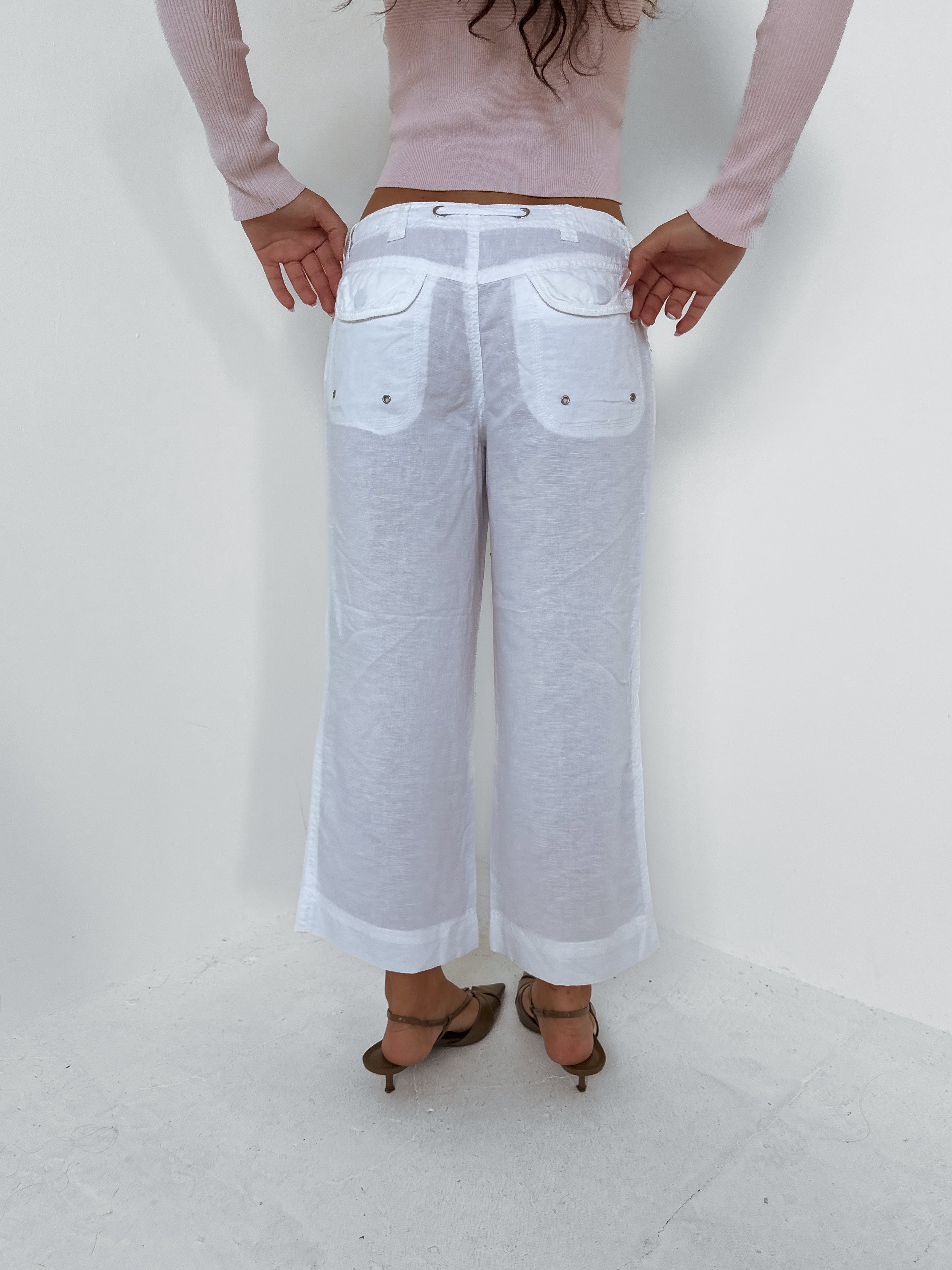 wide leg capris — size s