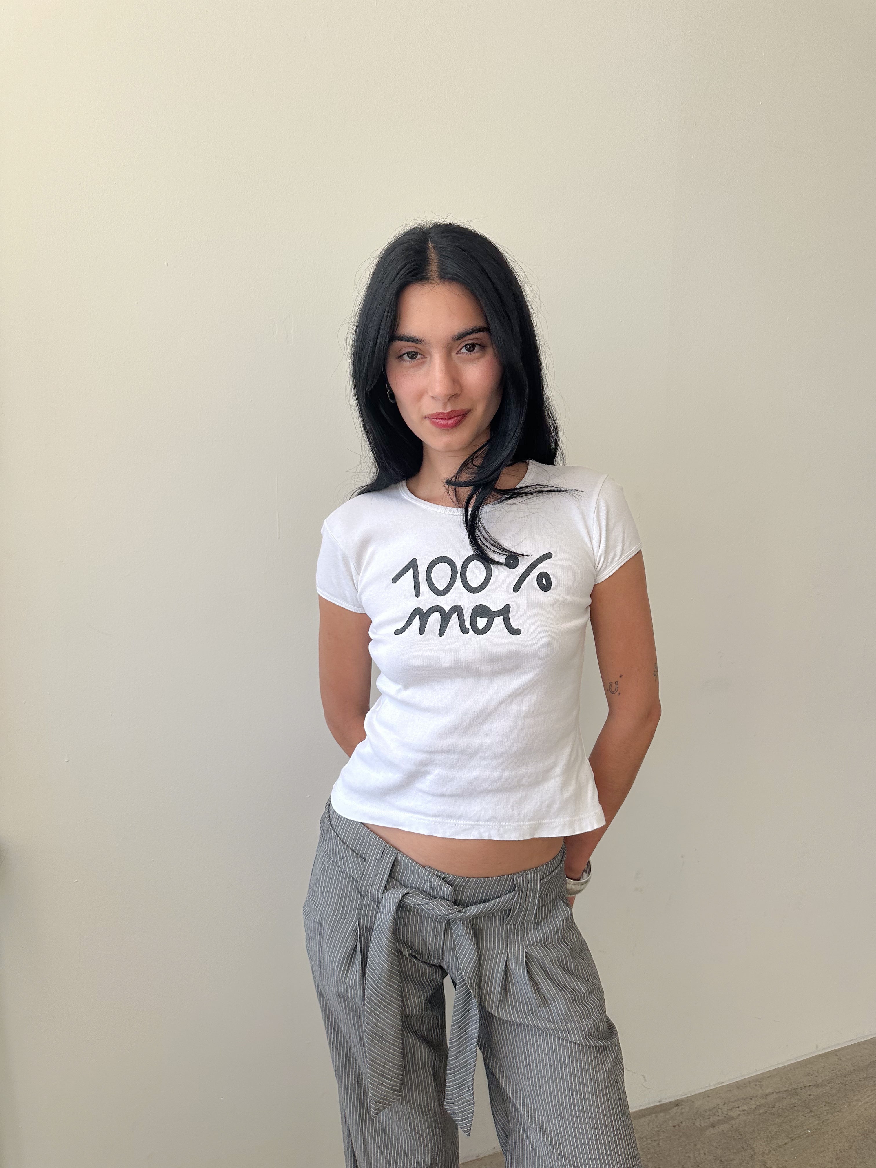 100% moi baby tee / size xs