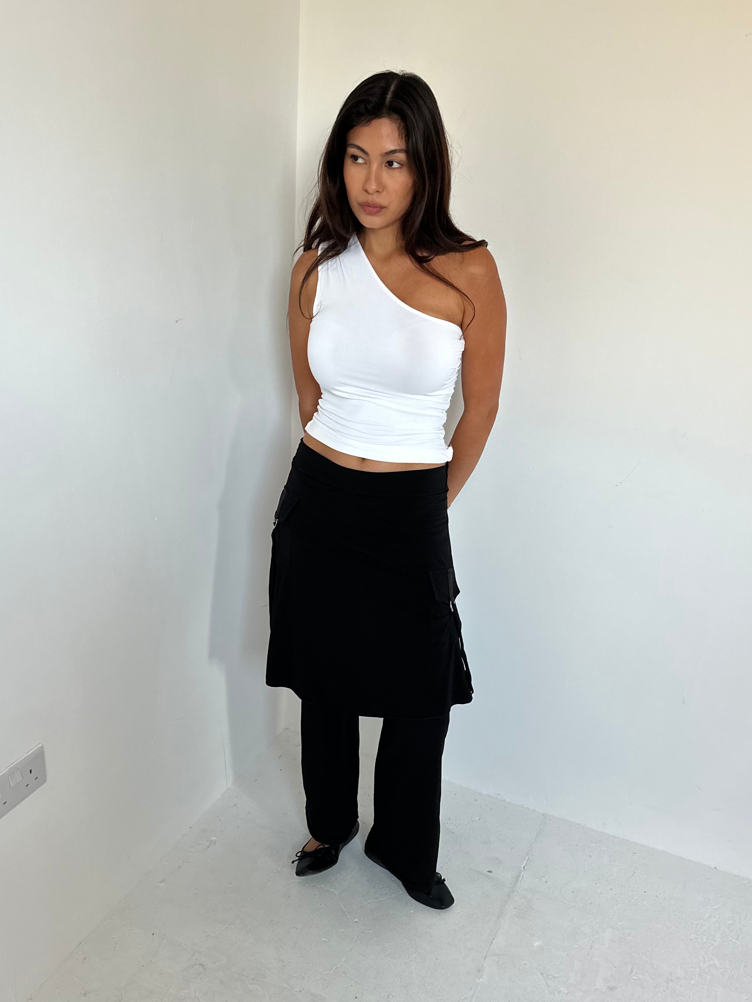layered skirt trousers — size s/m