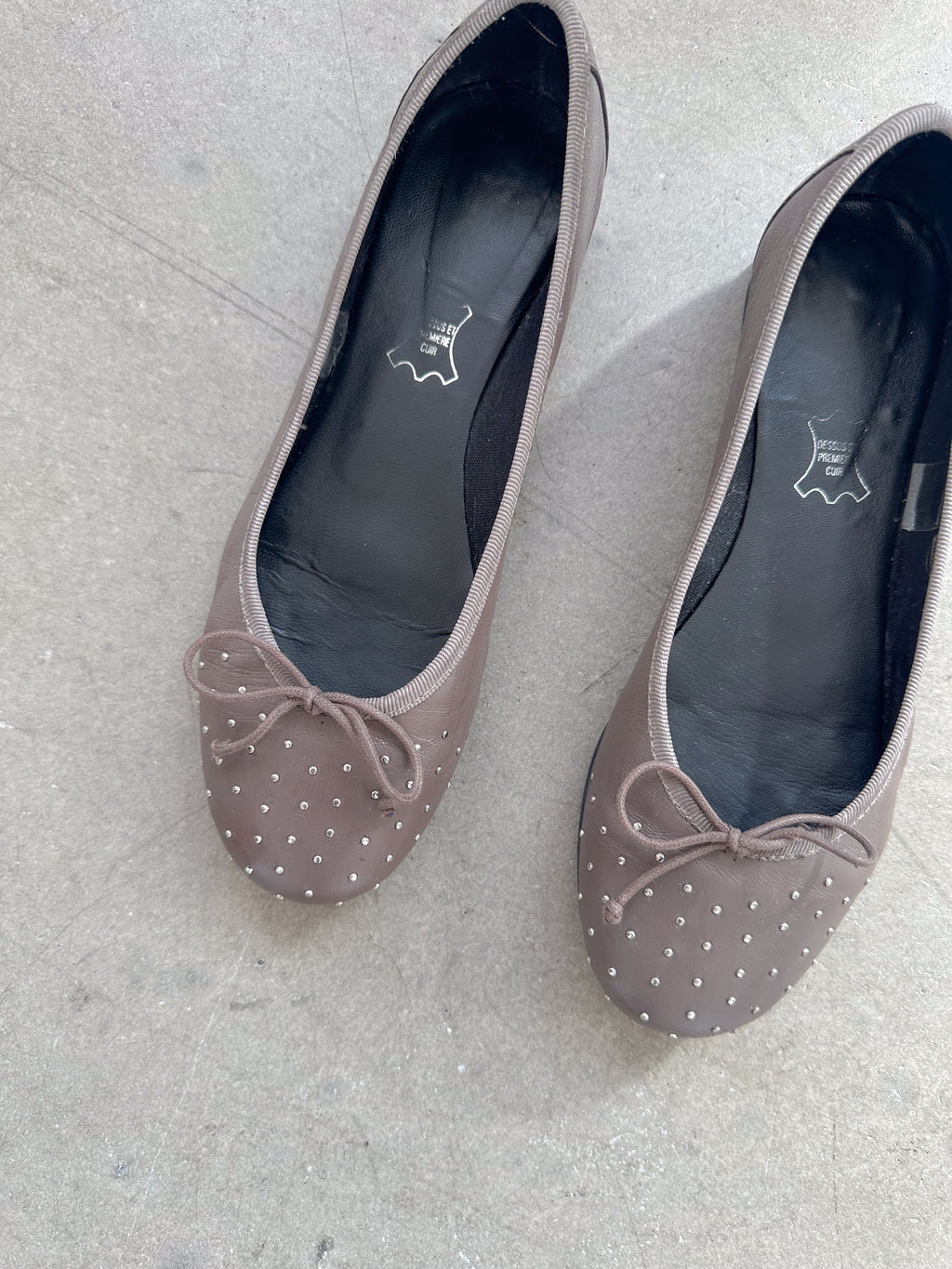 studded ballet flats / uk size 5