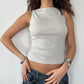 SILVER HIGH NECK TANK TOP ◦ SIZE S