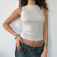 SILVER HIGH NECK TANK TOP ◦ SIZE S