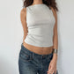 SILVER HIGH NECK TANK TOP ◦ SIZE S