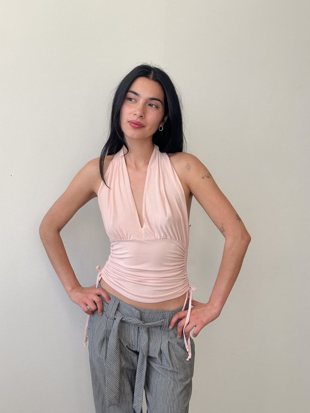 slinky halter neck top / size m