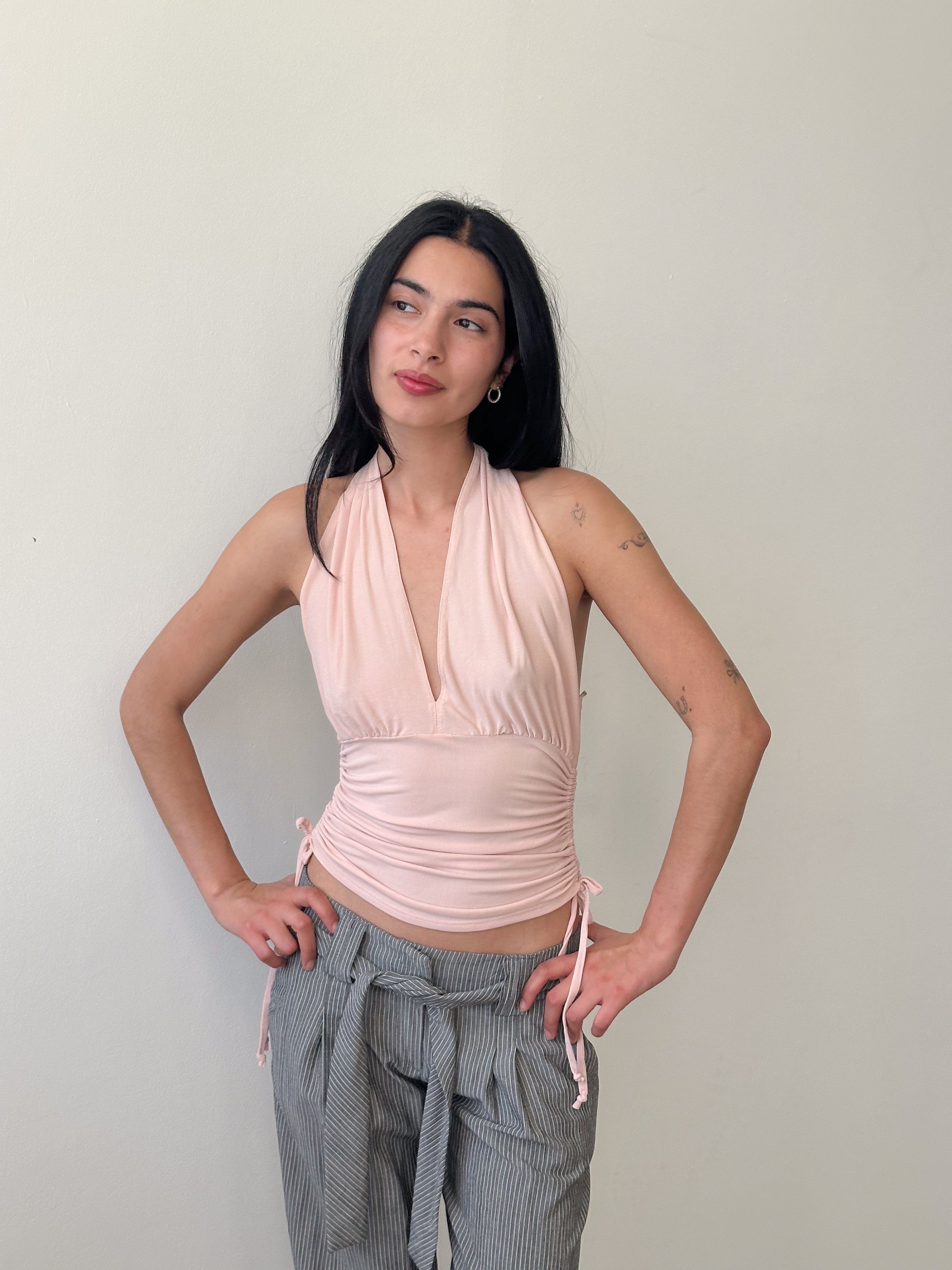slinky halter neck top / size m