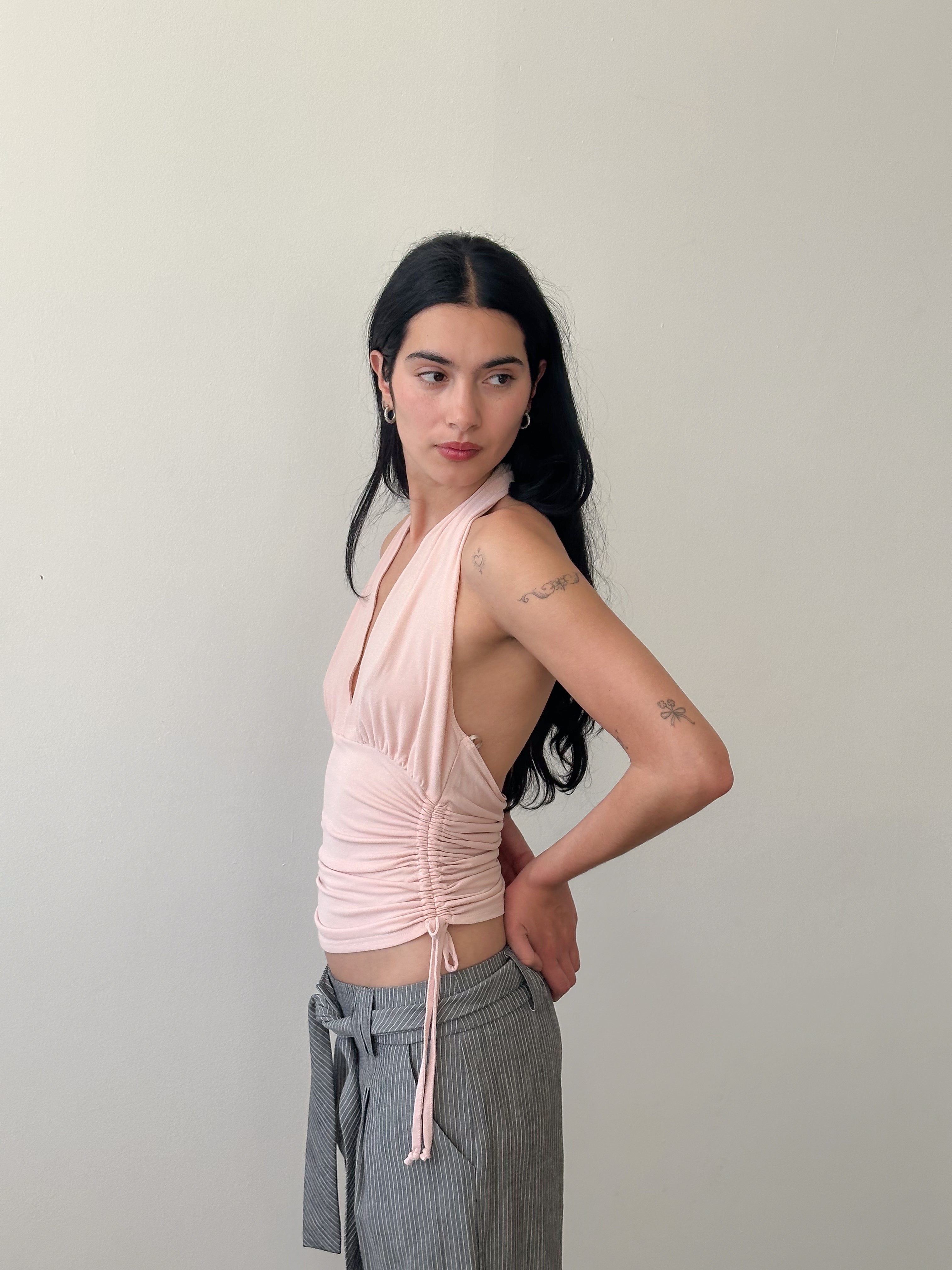 slinky halter neck top / size m
