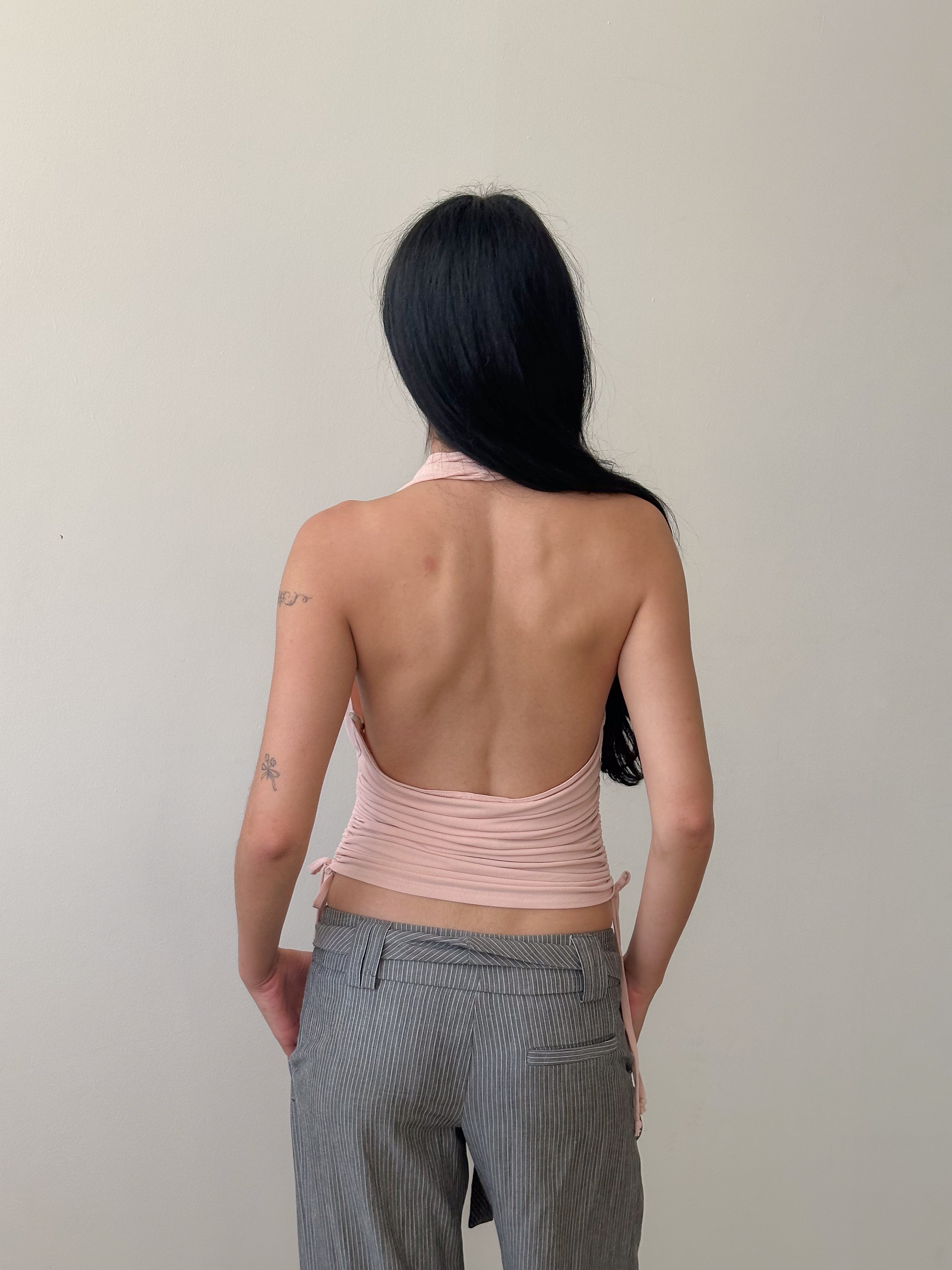 slinky halter neck top / size m