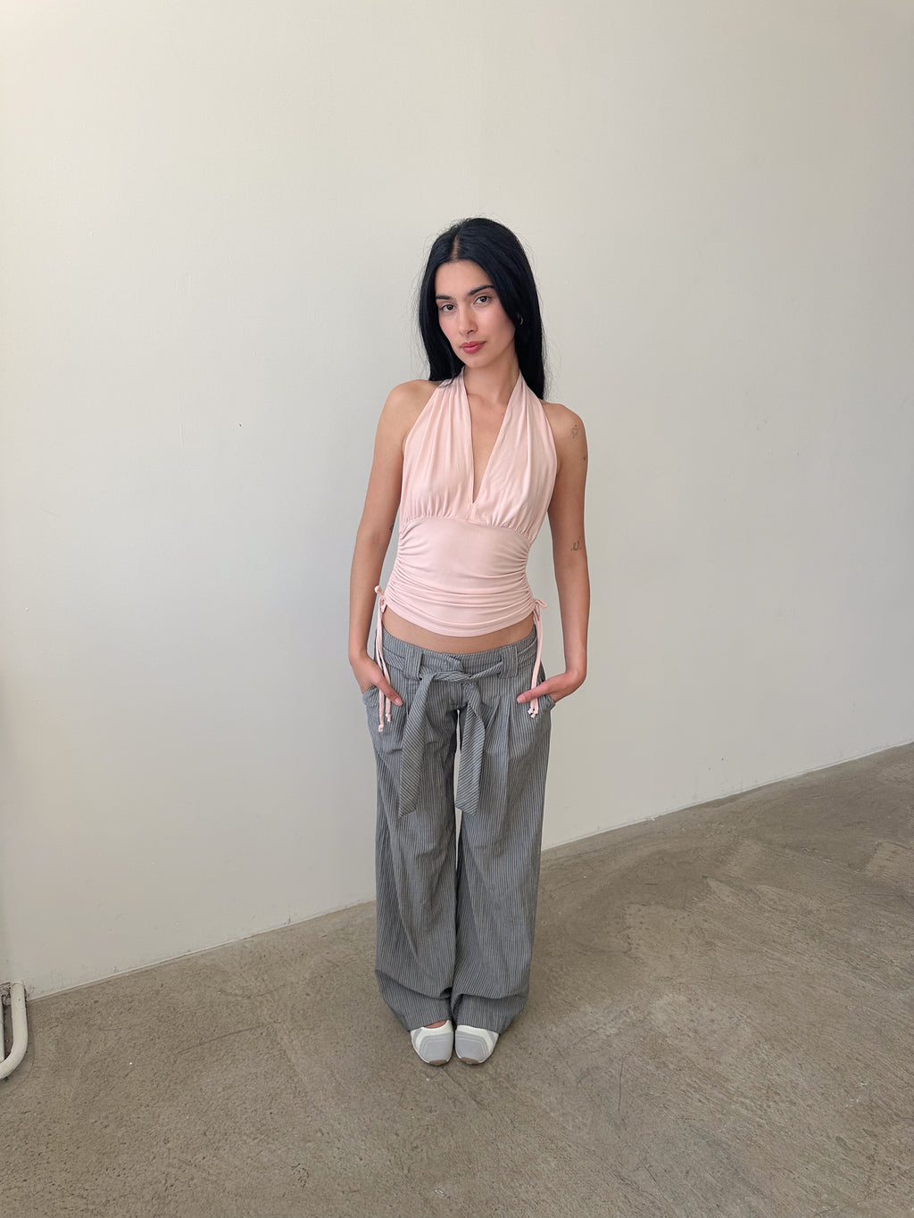 slinky halter neck top / size m