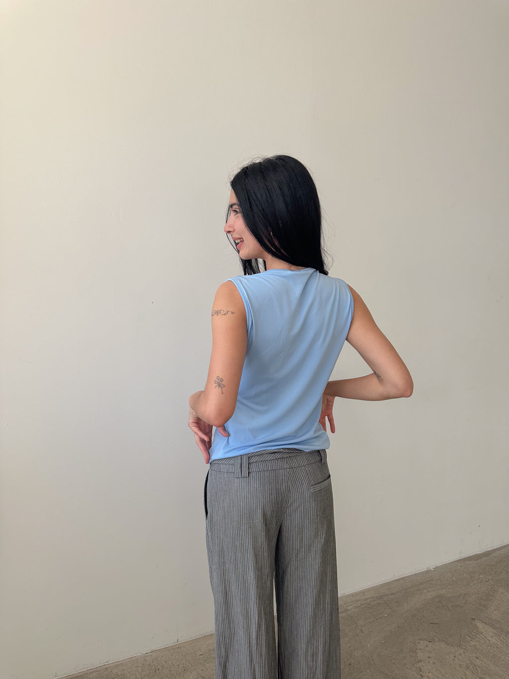 draped tank top / size m-l