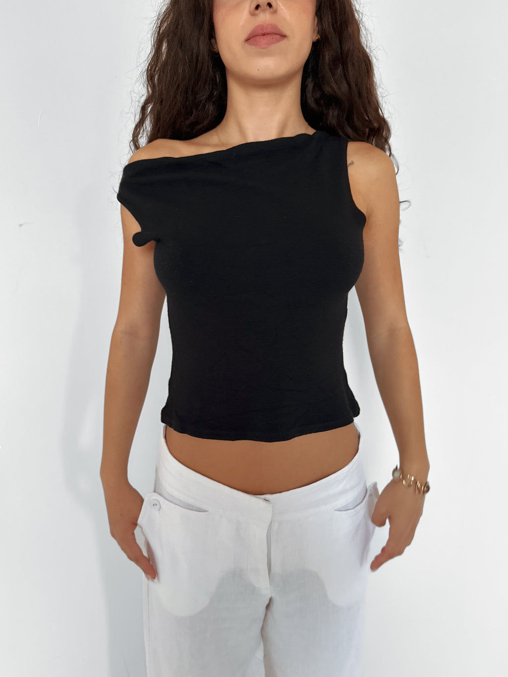 cowl neck top — size xs/s