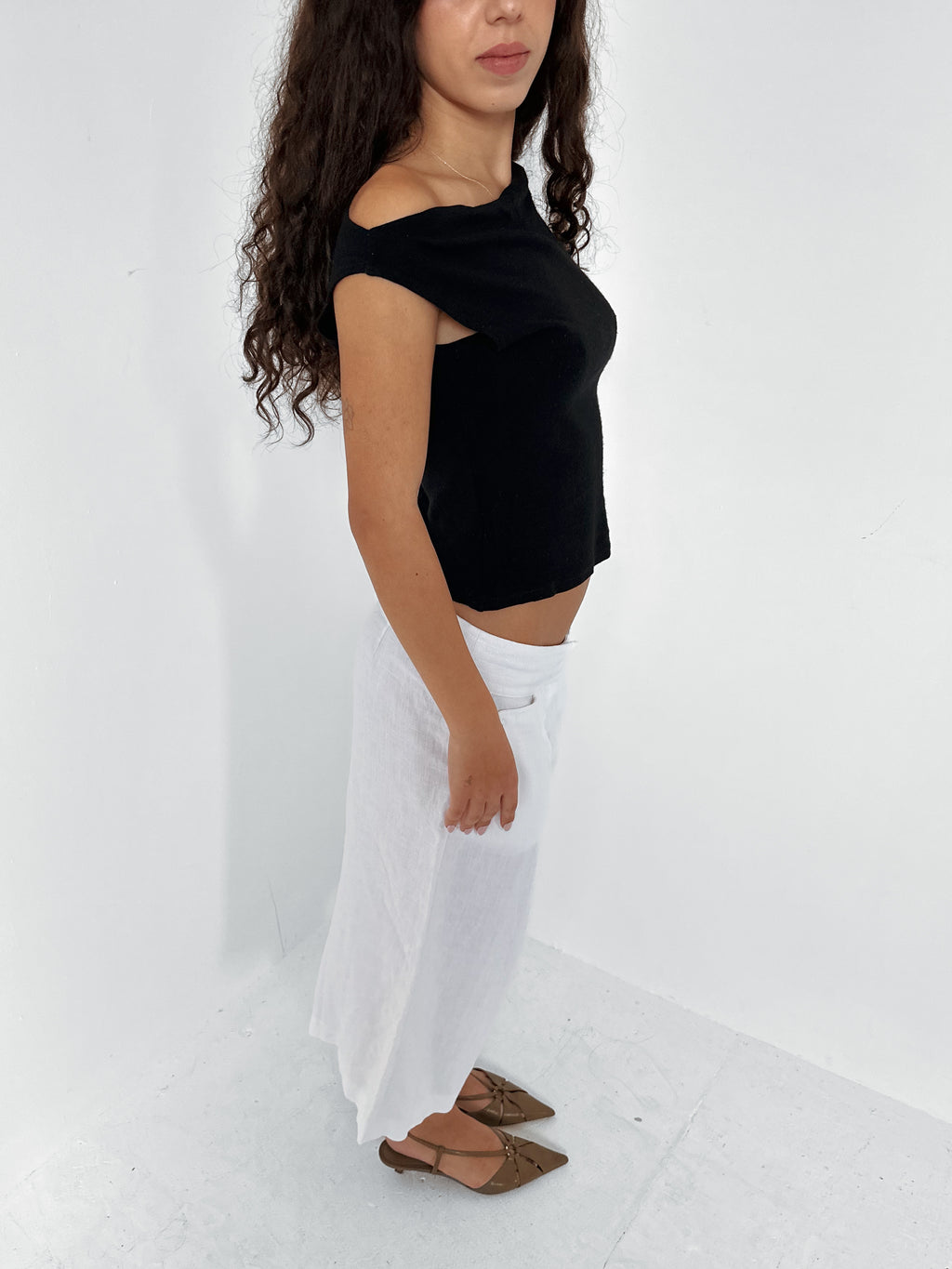 cowl neck top — size xs/s