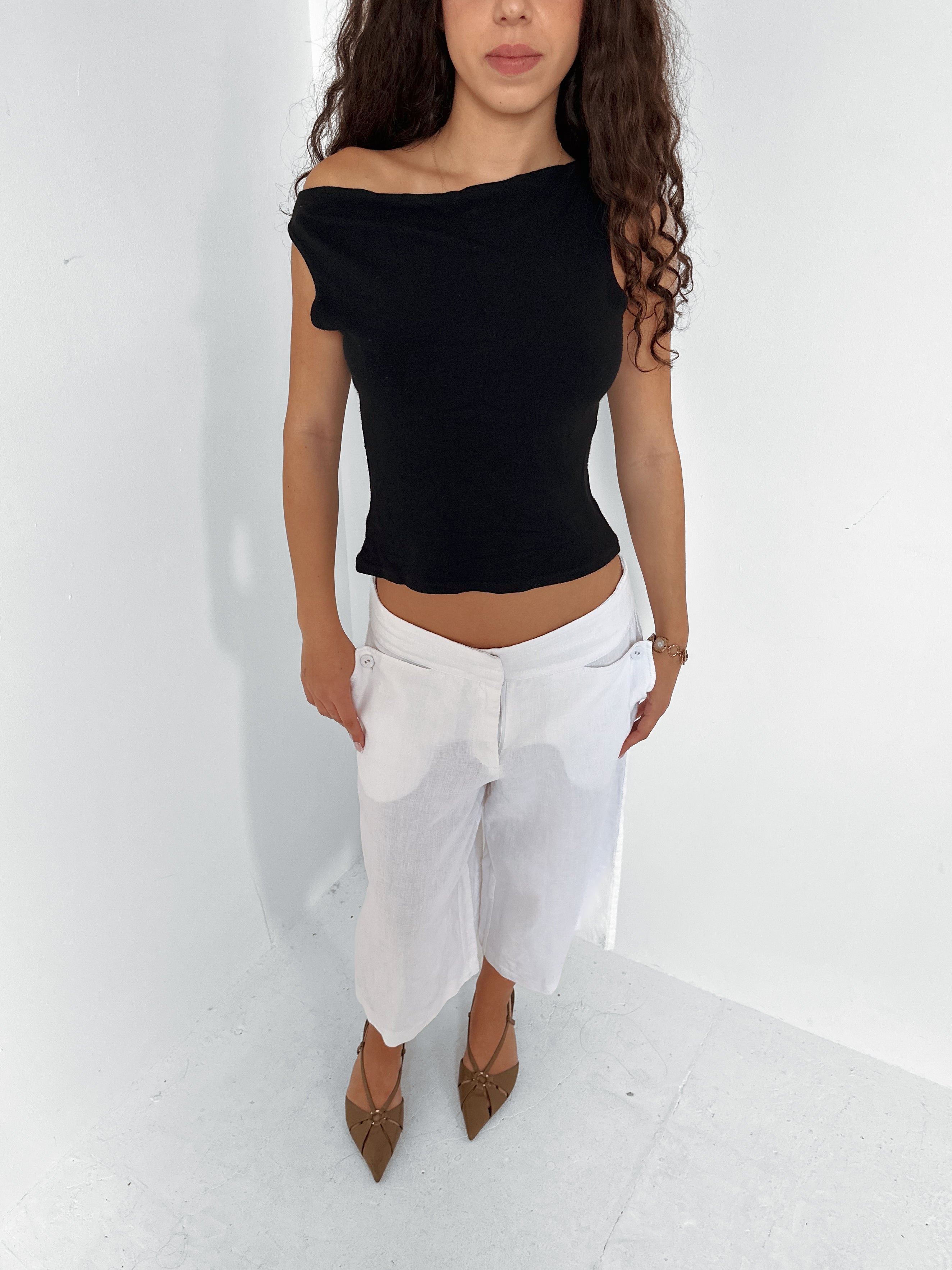 cowl neck top — size xs/s