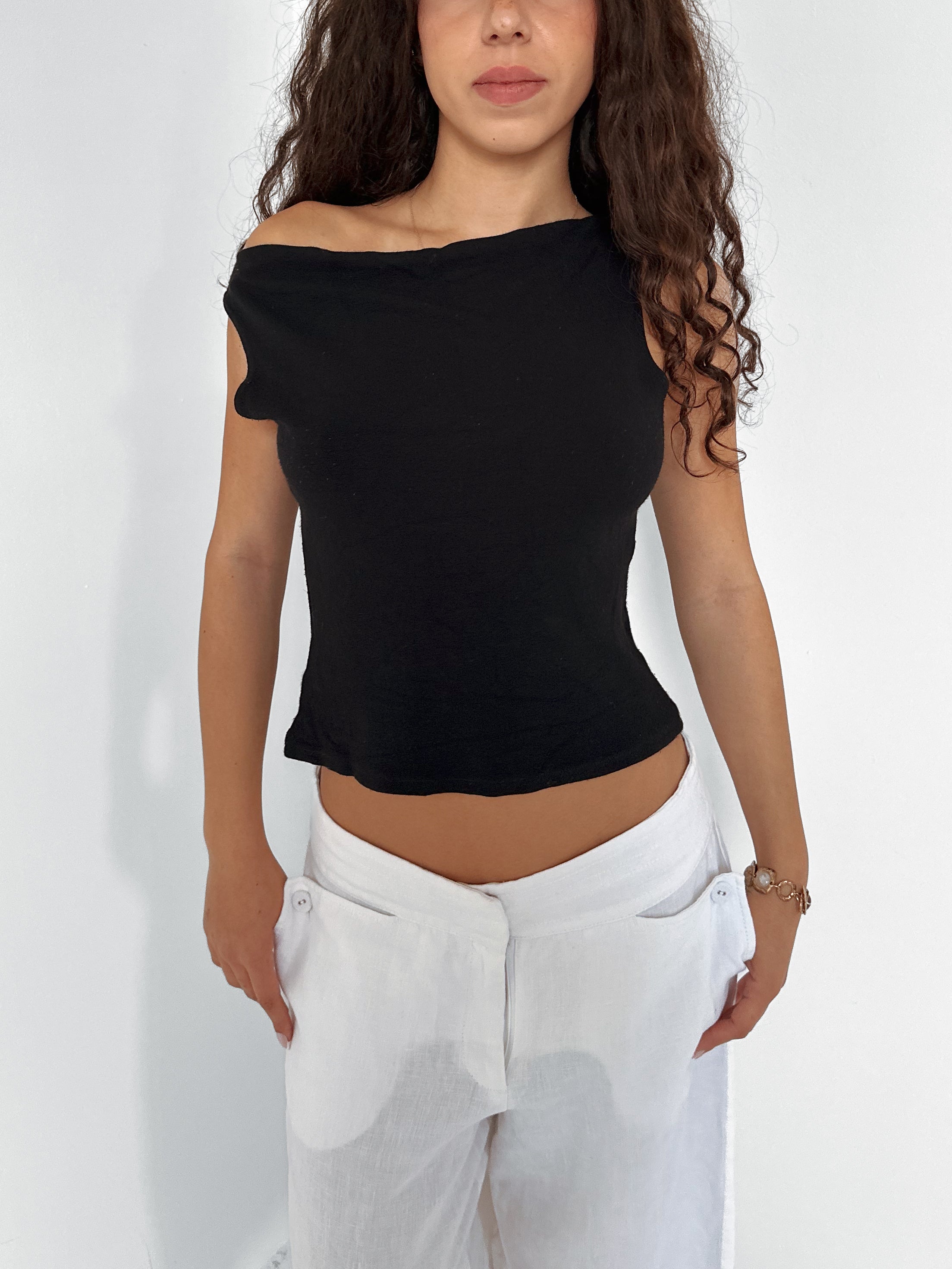 cowl neck top — size xs/s