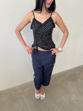 polka dot lace cami / size xs