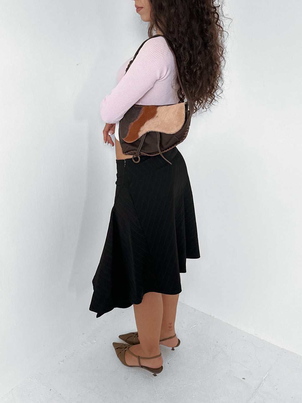 cow hide hand bag — one size