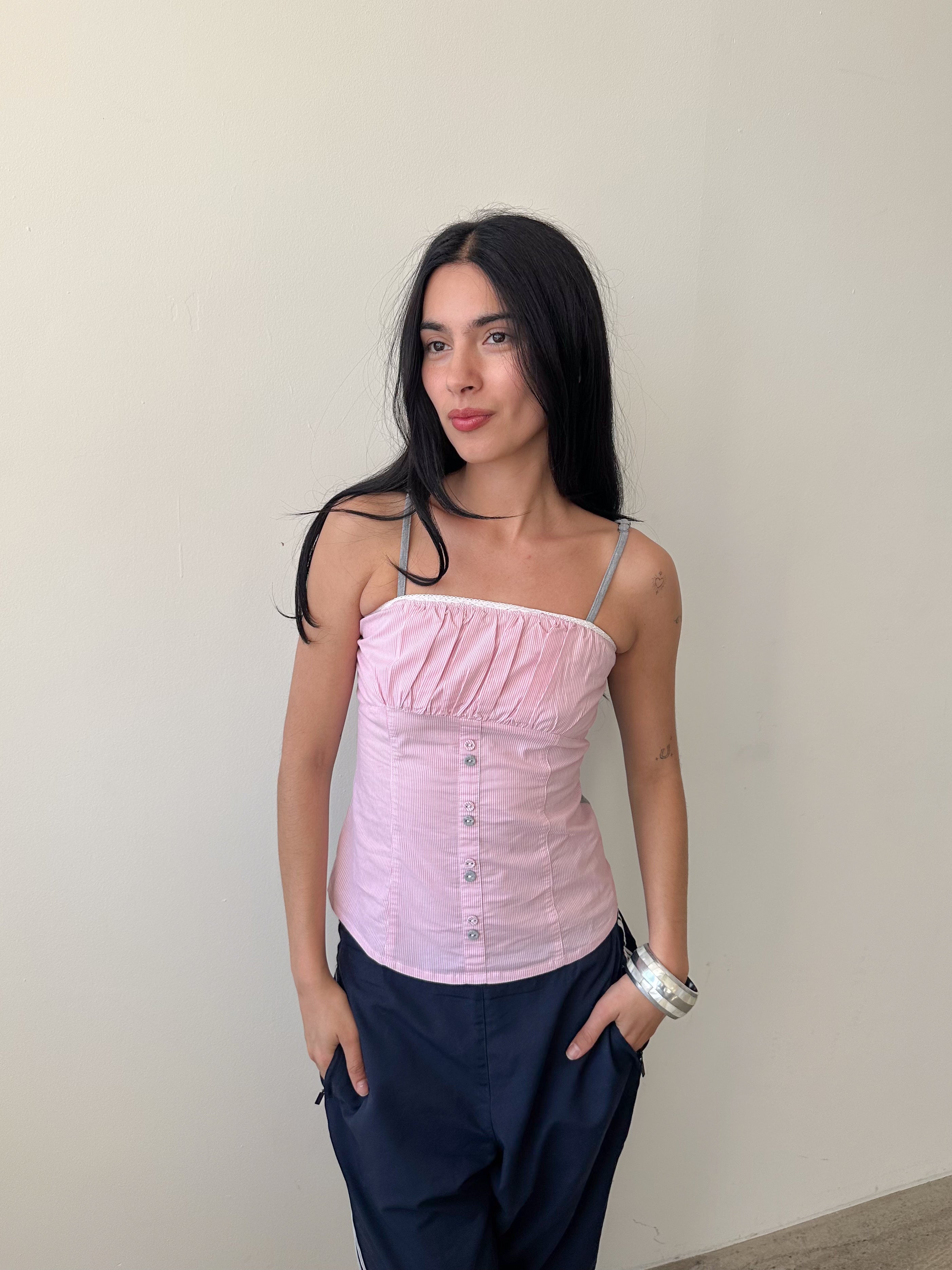 candy stripe vest / size s