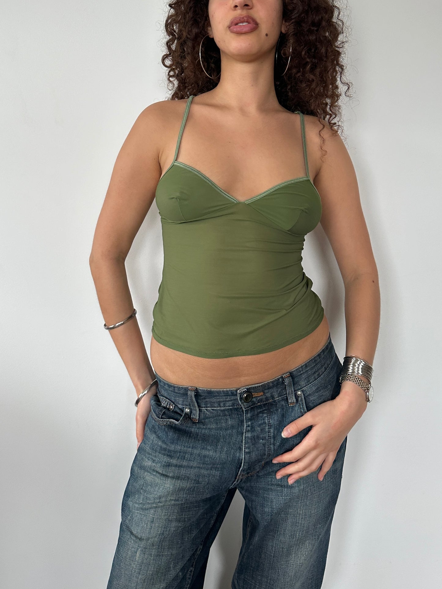 OLIVE MESH CAMI ◦ SIZE XS/S