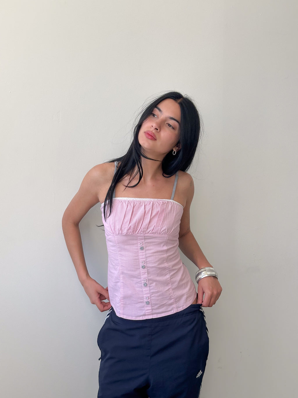 candy stripe vest / size s